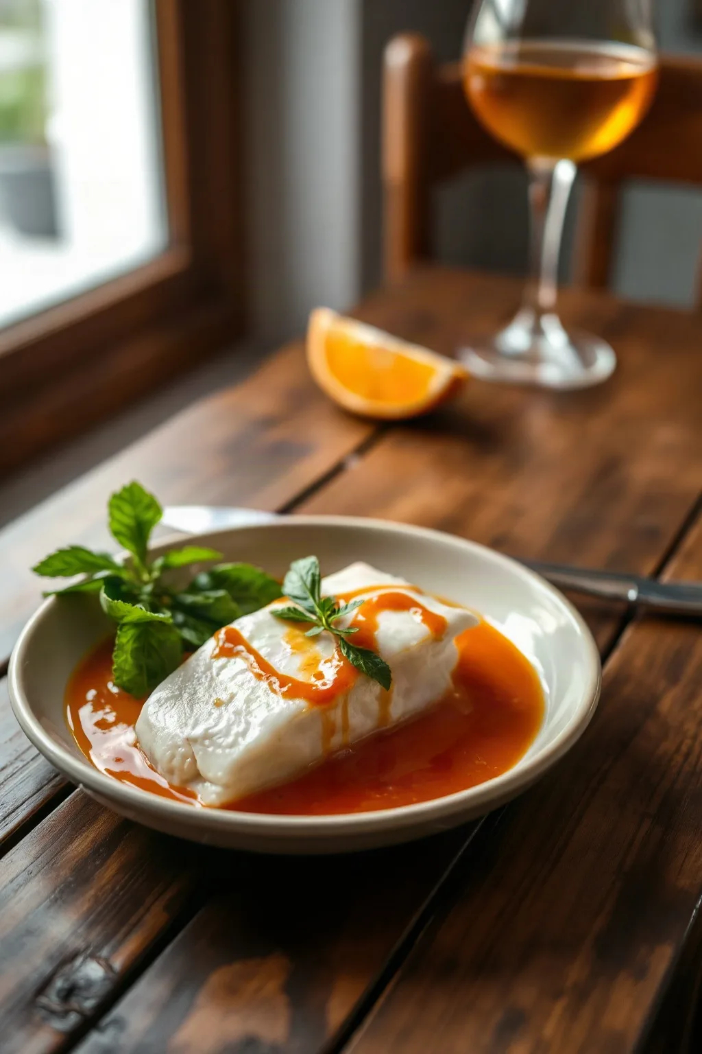 Halibut Cheeks with Ginger Orange Sauce