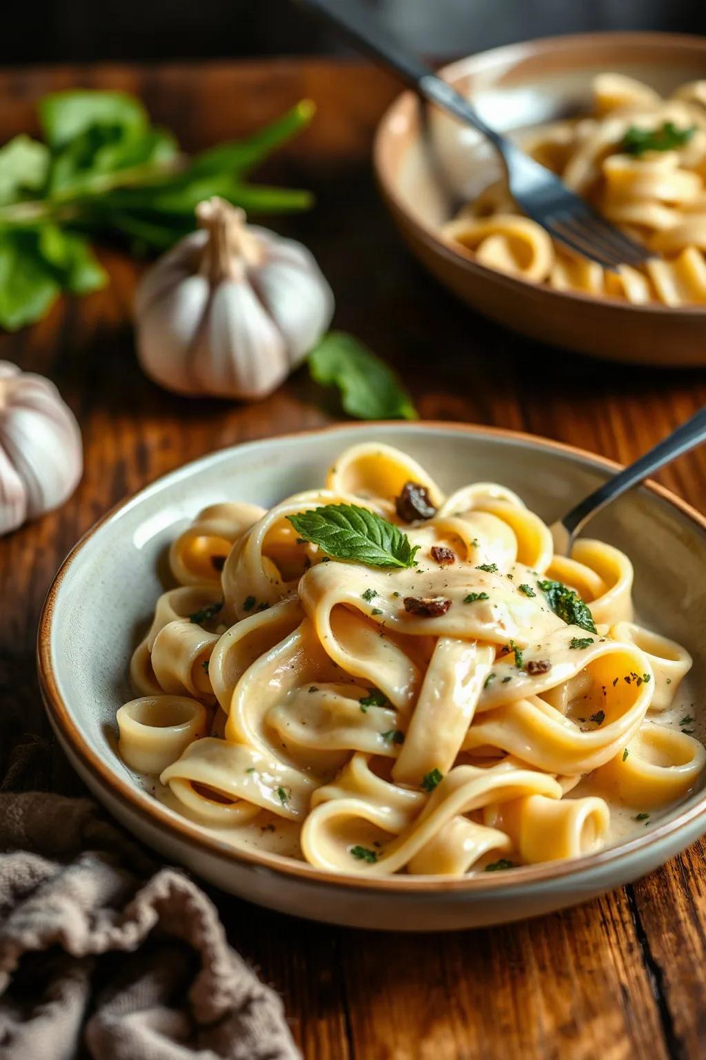 Easy Creamy Garlic Pasta