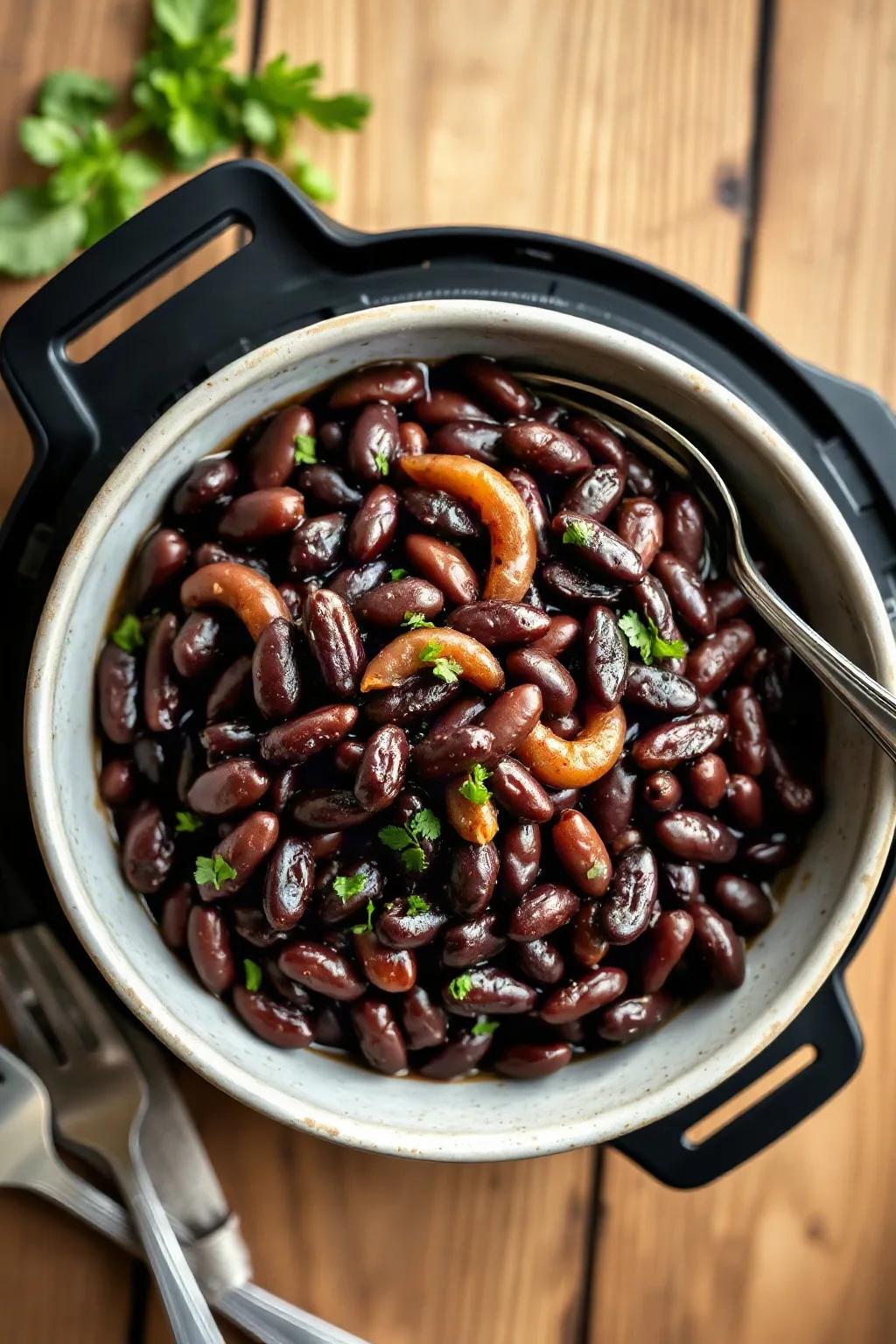 Frijoles Negros al Horno en Olla Instantánea