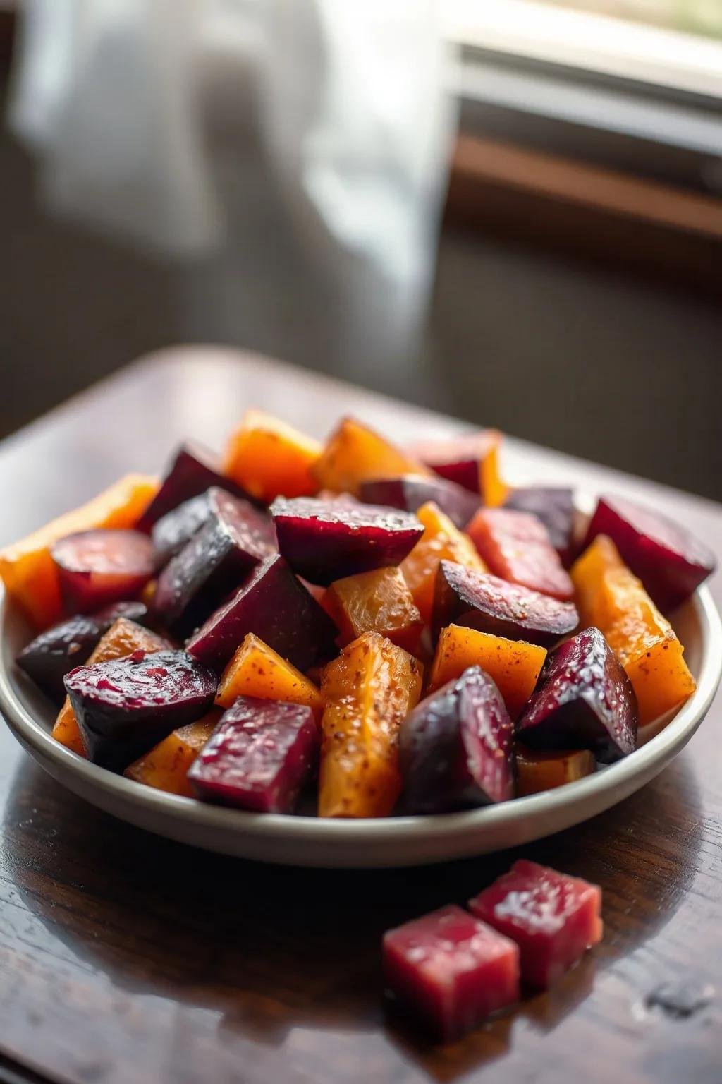 Roasted Beets and Sweet Potatoes