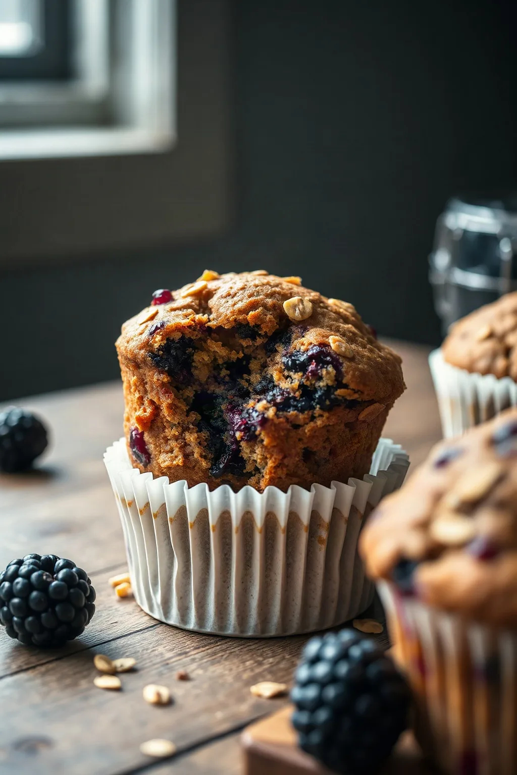 Gluten-Free Blackberry Oat Muffins