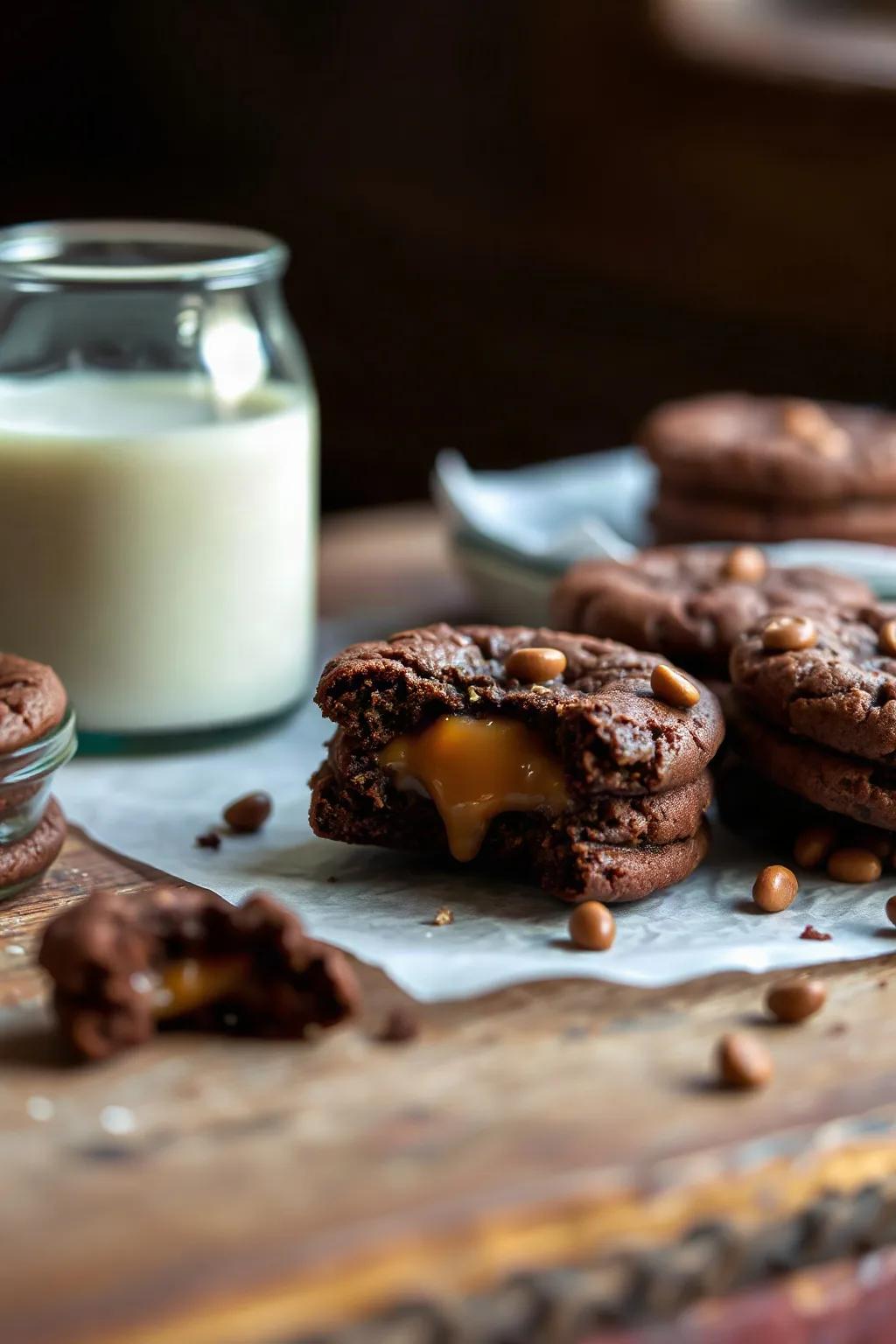 Rolo Filled Chocolate Cookies