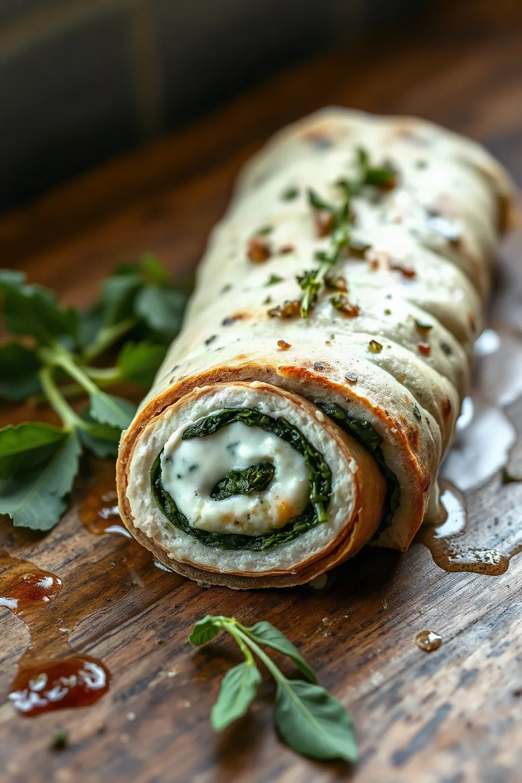 Chicken Spinach Roulade with Creamy Ricotta