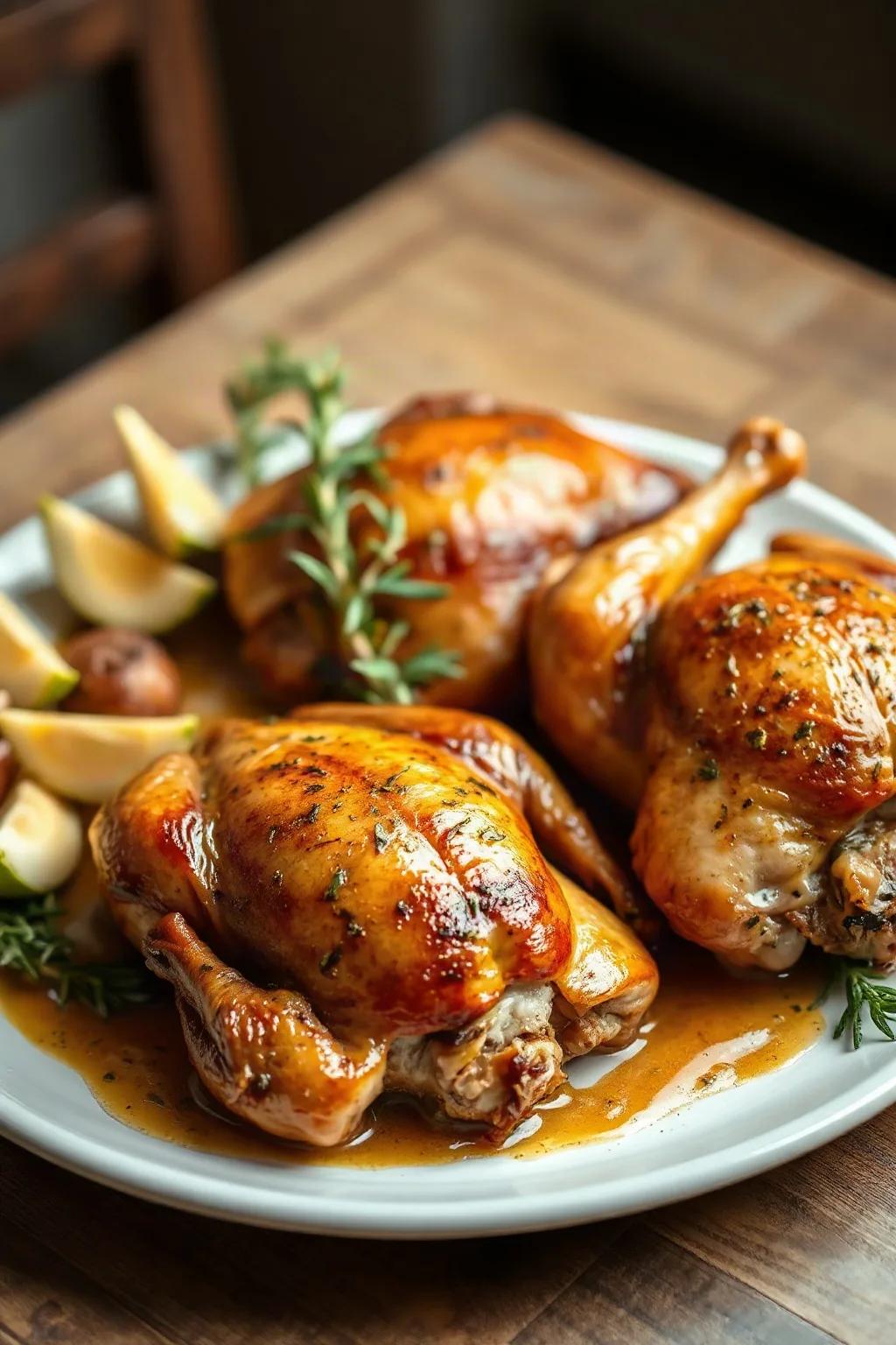 Cornish Game Hens with Garlic and Rosemary