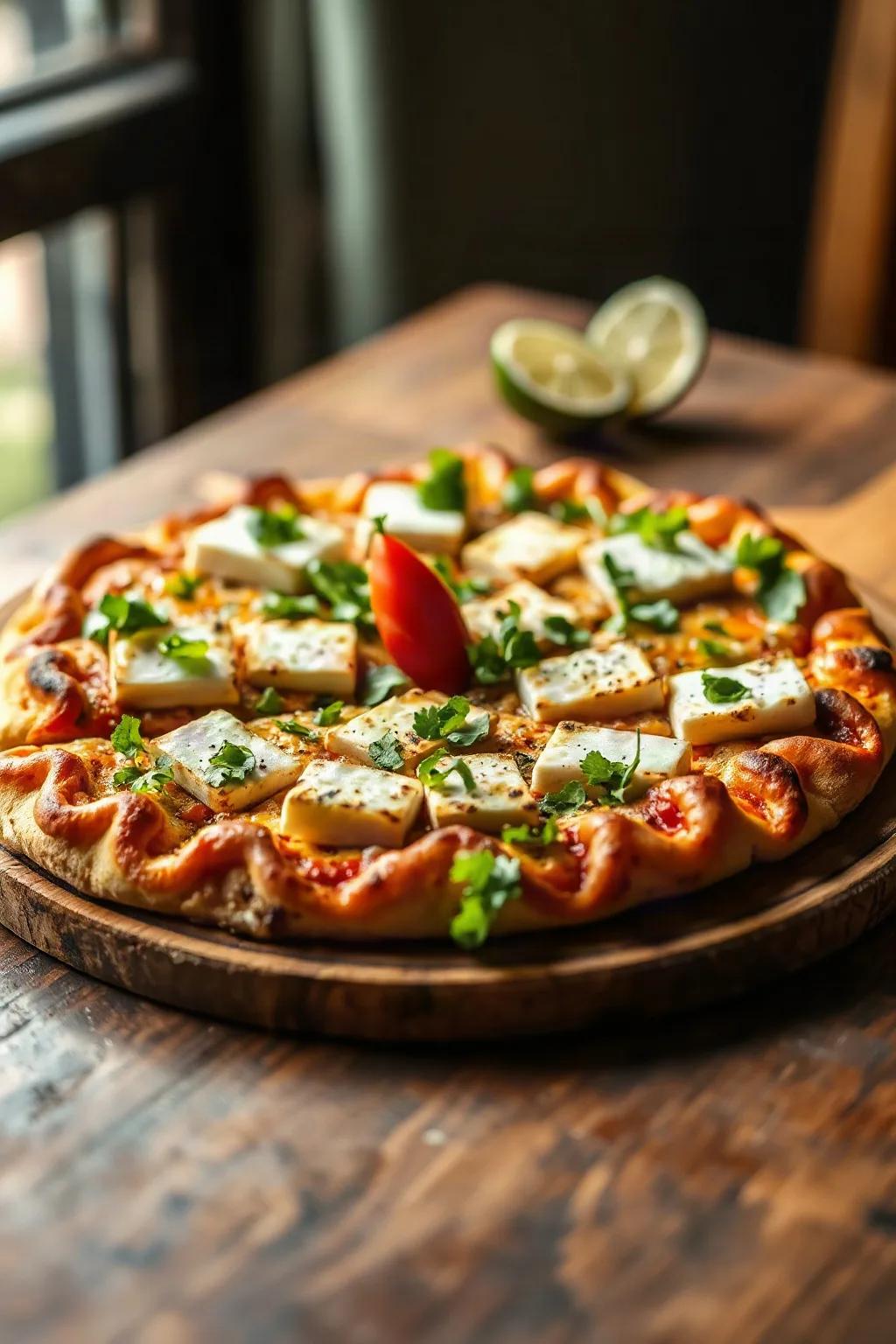 Pizza taco au halloumi grillé