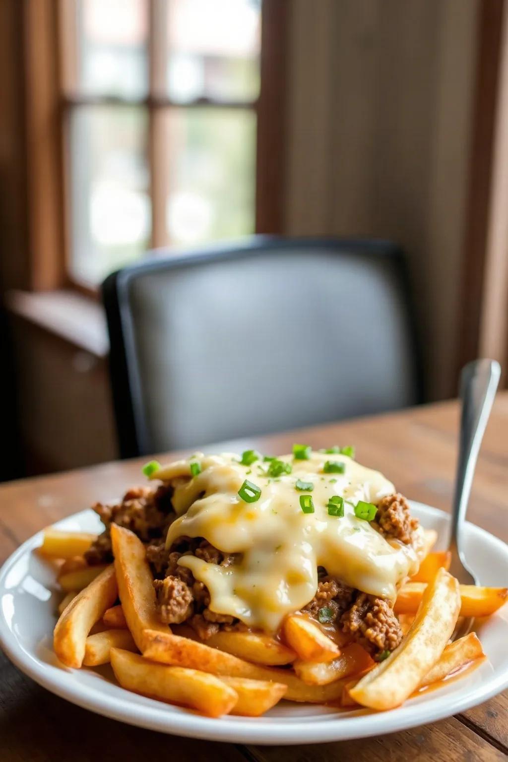 French Fry Casserole with Cheese and Ground Beef