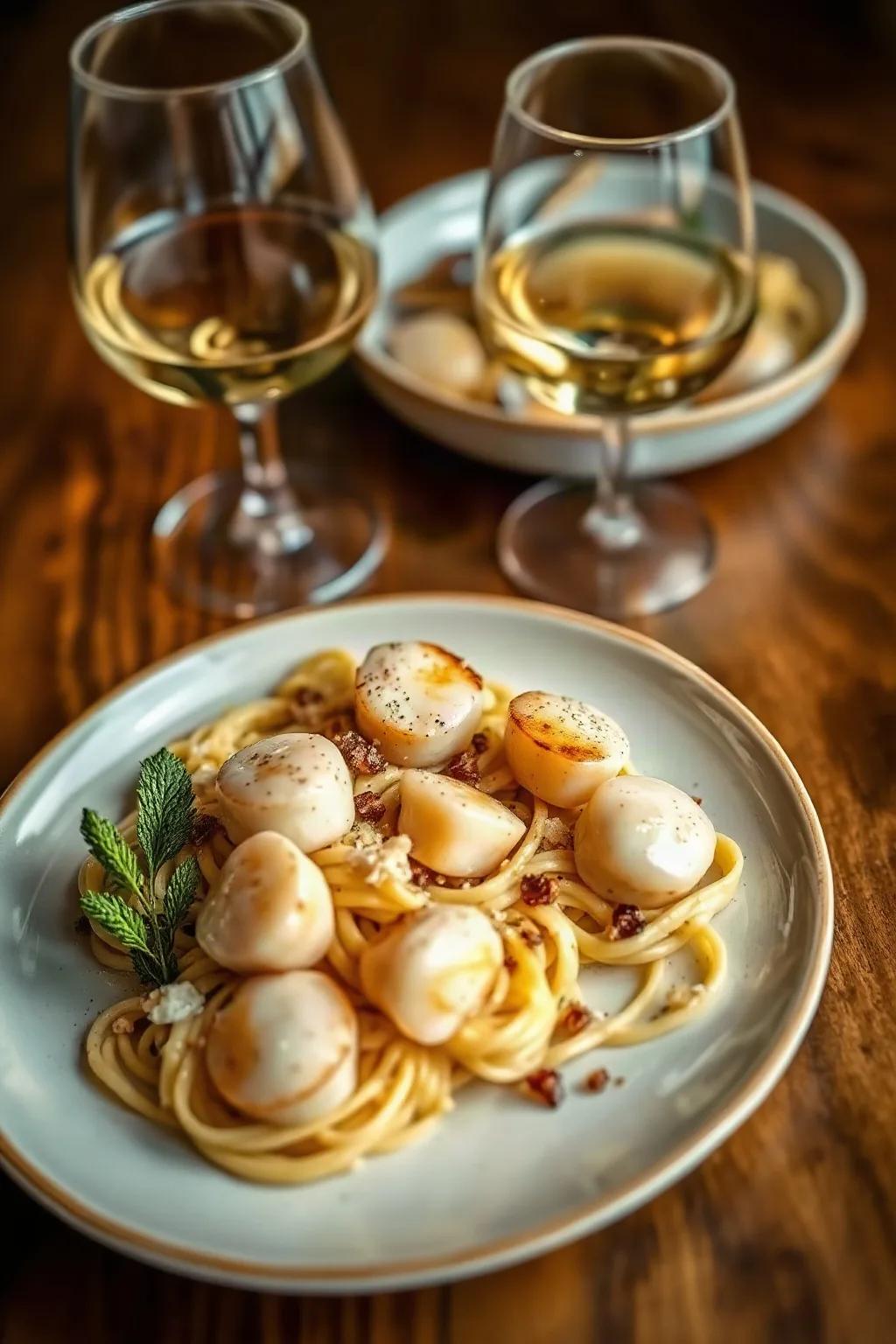 Date Night Bay Scallop Fettuccine with White Wine & Garlic