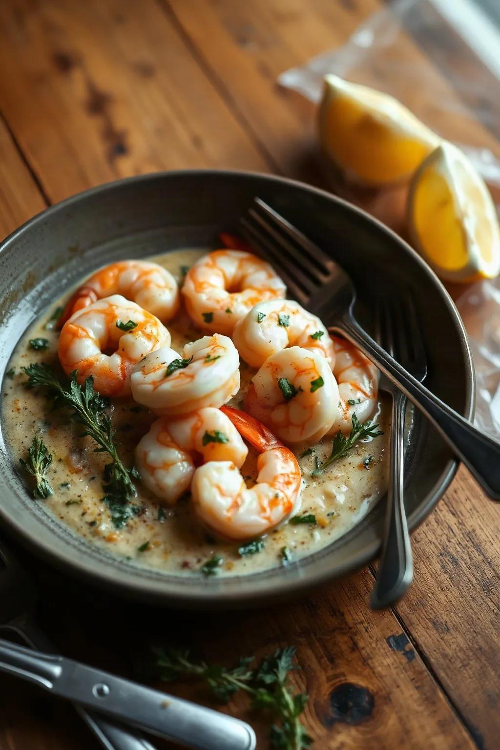 Creamy Shrimp Scampi with Garlic and Lemon