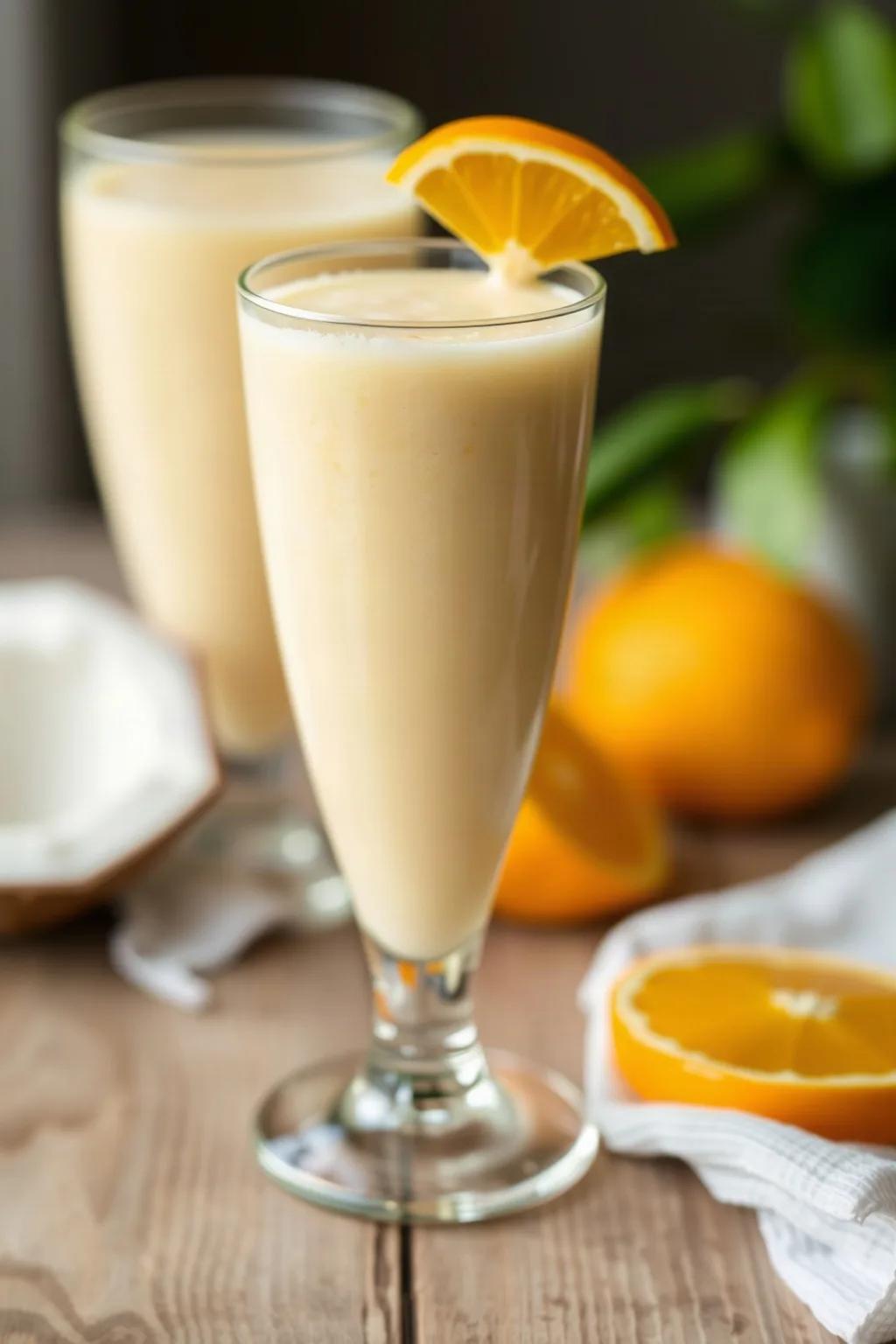 Smoothie crémeux à l'orange et noix de coco