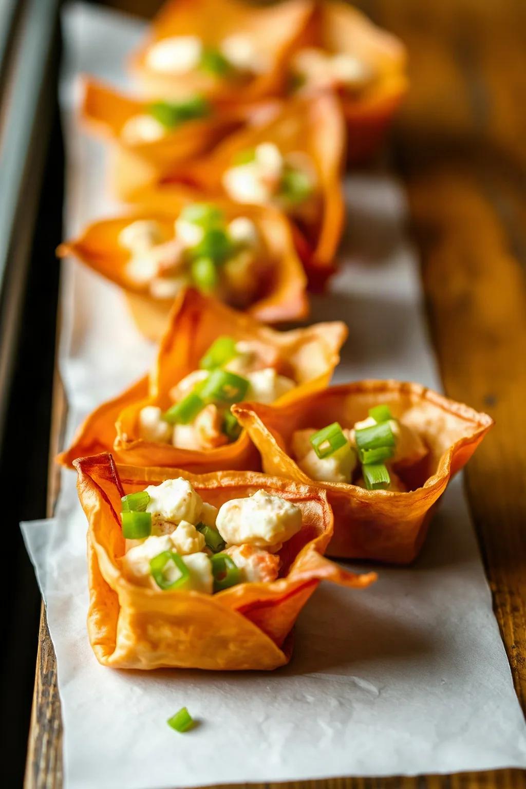 Aperitivos Crujientes de Masa Won Ton