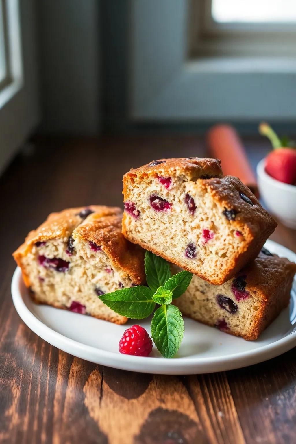 Rhubarb Berry Mini Loaves