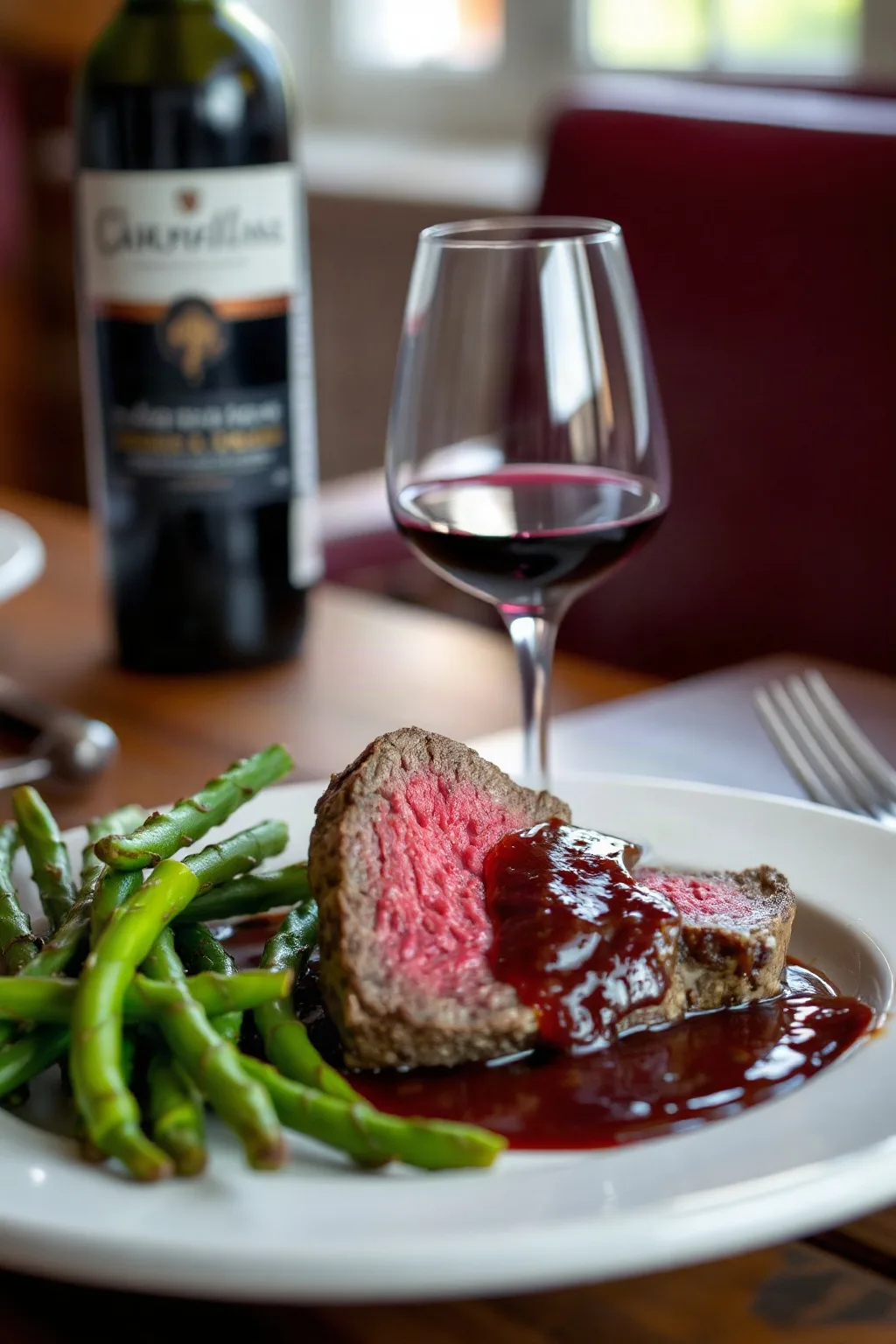 Chateaubriand classique avec sauce au vin rouge