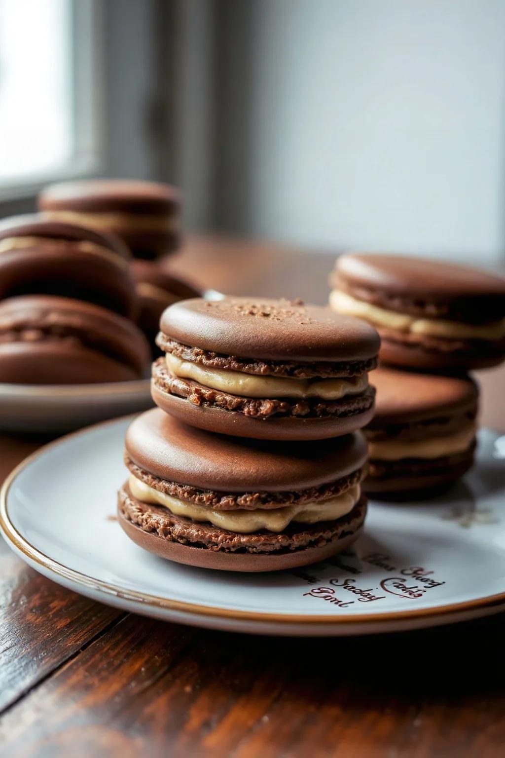 Spiced Chocolate Macarons