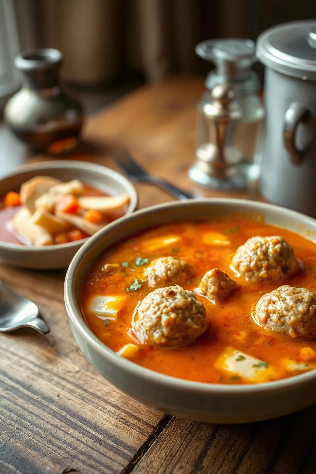 Sopa de Albóndigas de Cerdo