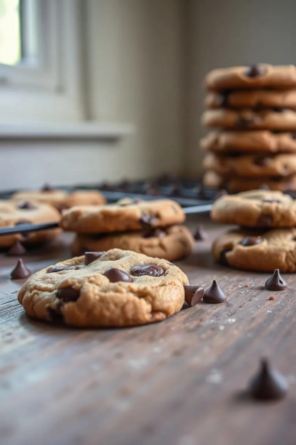 Galletas de Chispas de Chocolate Sin Refrigerar