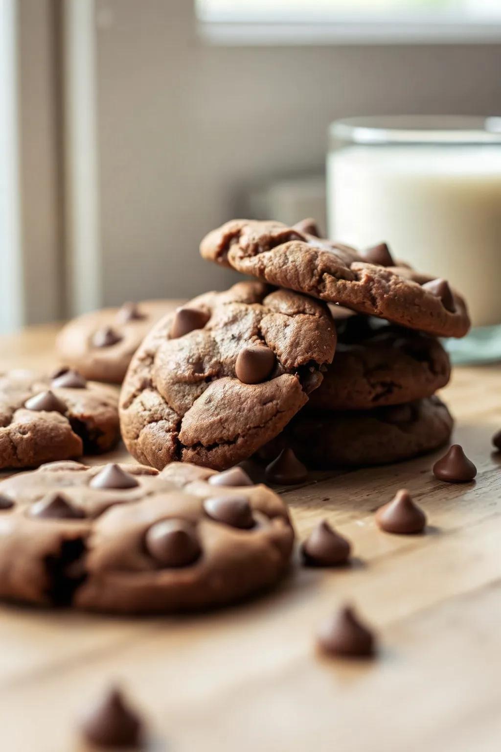 Double Cocoa Chocolate Chip Cookies