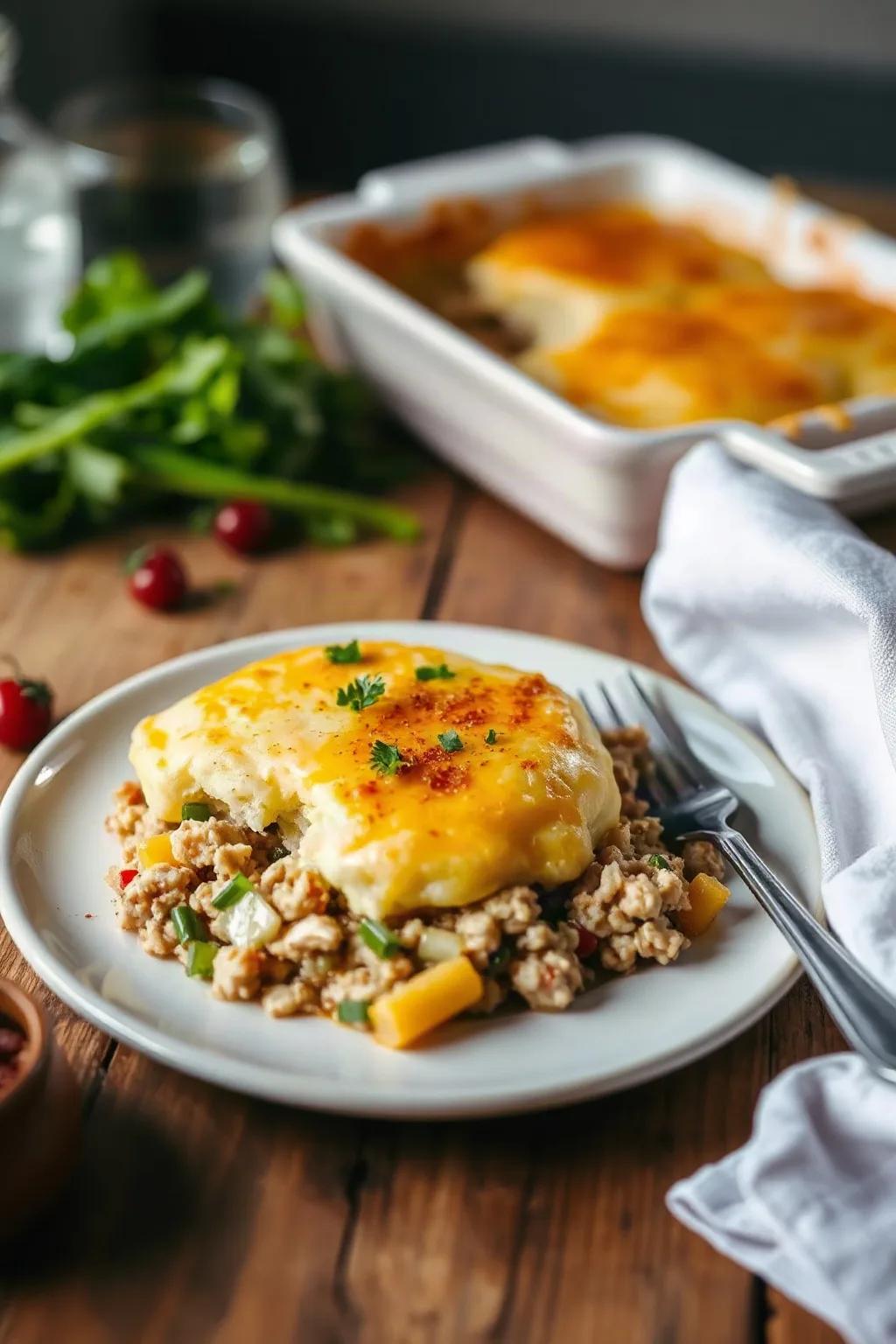 Ground Chicken Cottage Pie with Parmesan Mash