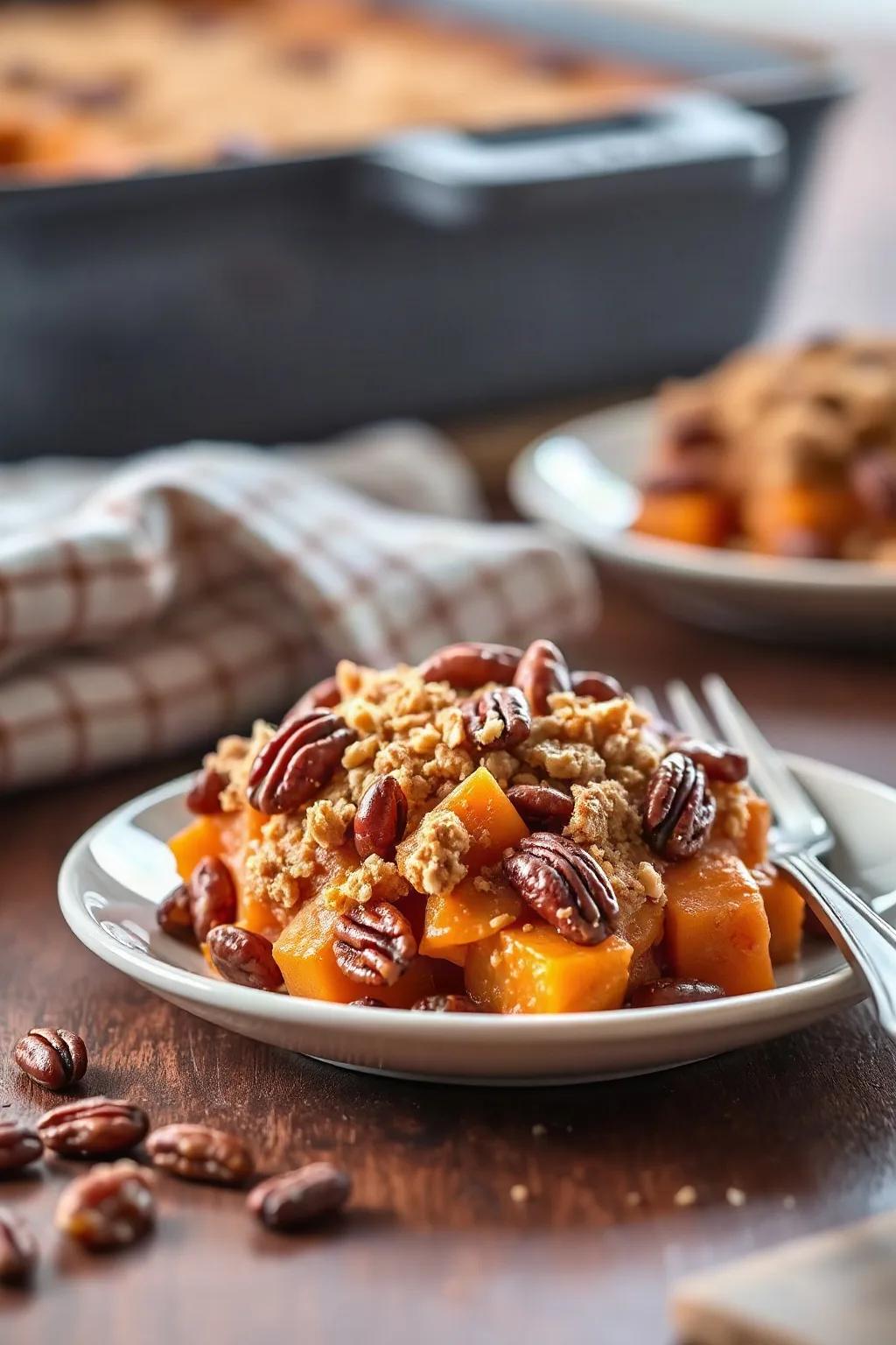 Cazuela de Camote en Lata con Streusel de Nuez