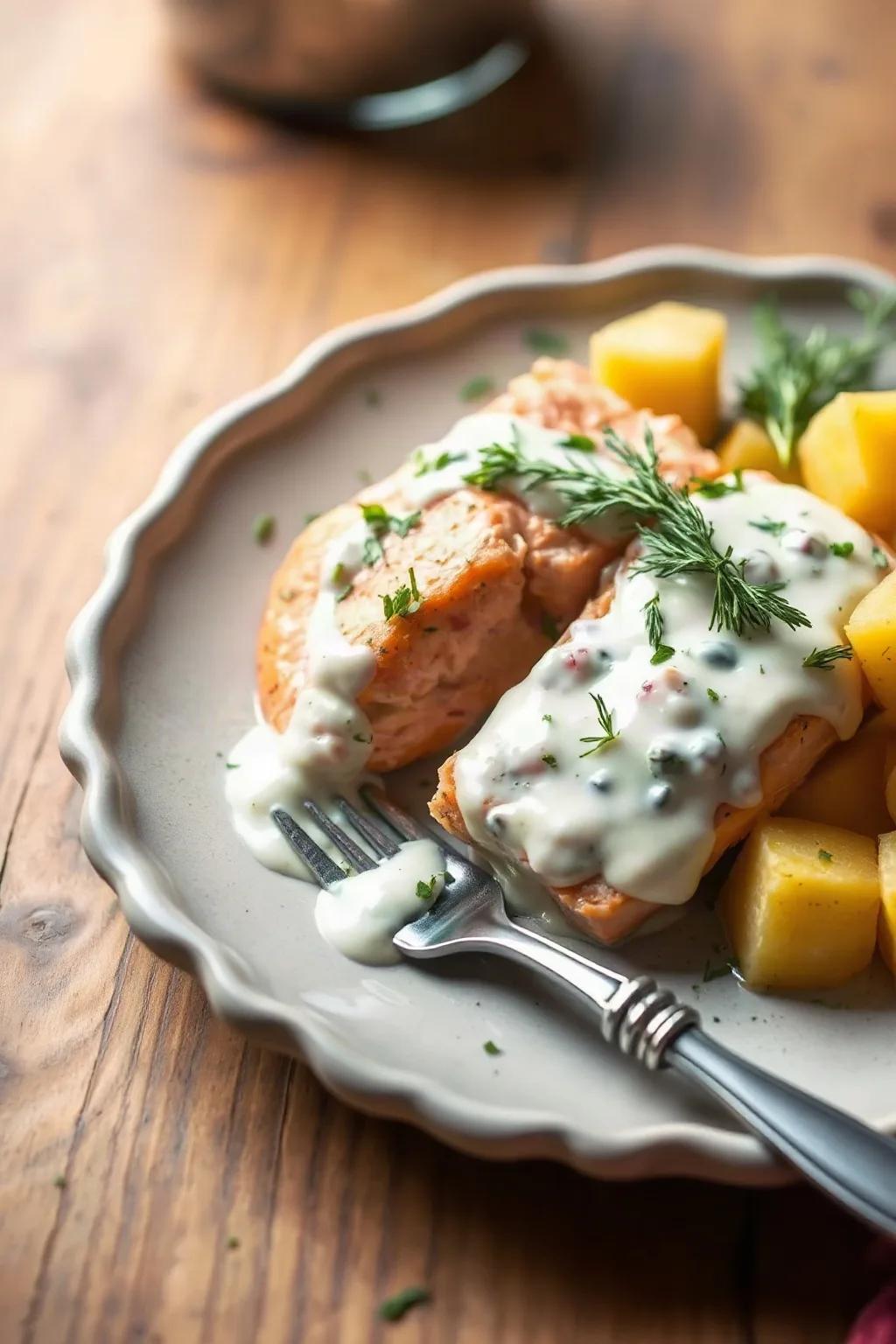 Fresh Dill Cream Sauce for Salmon or Potatoes