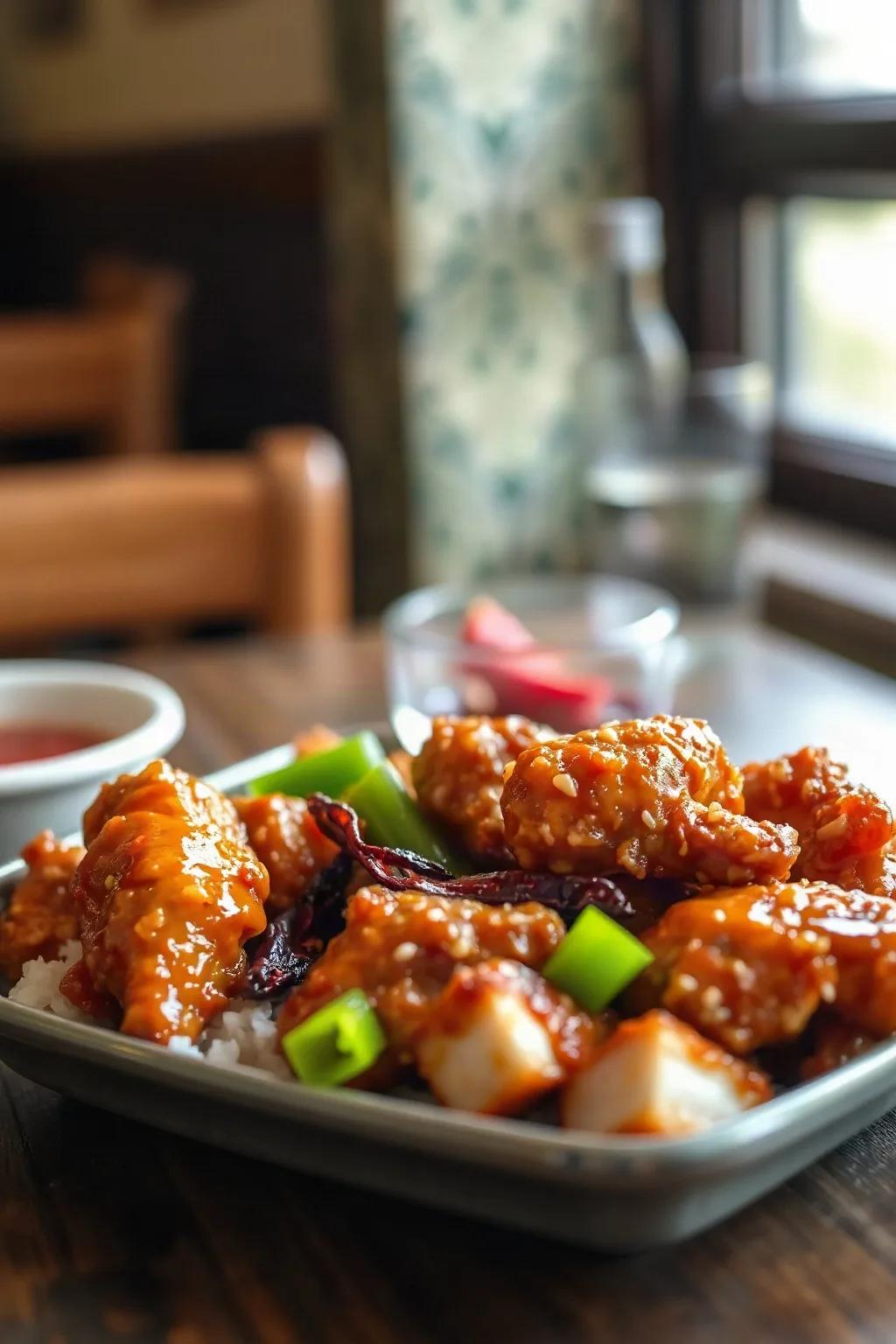 Pollo General Tso Crujiente