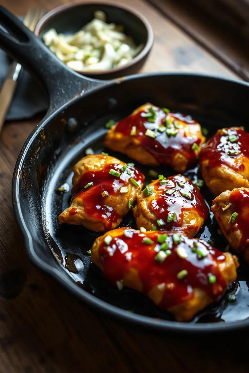 Sticky Honey Garlic Chicken Skillet