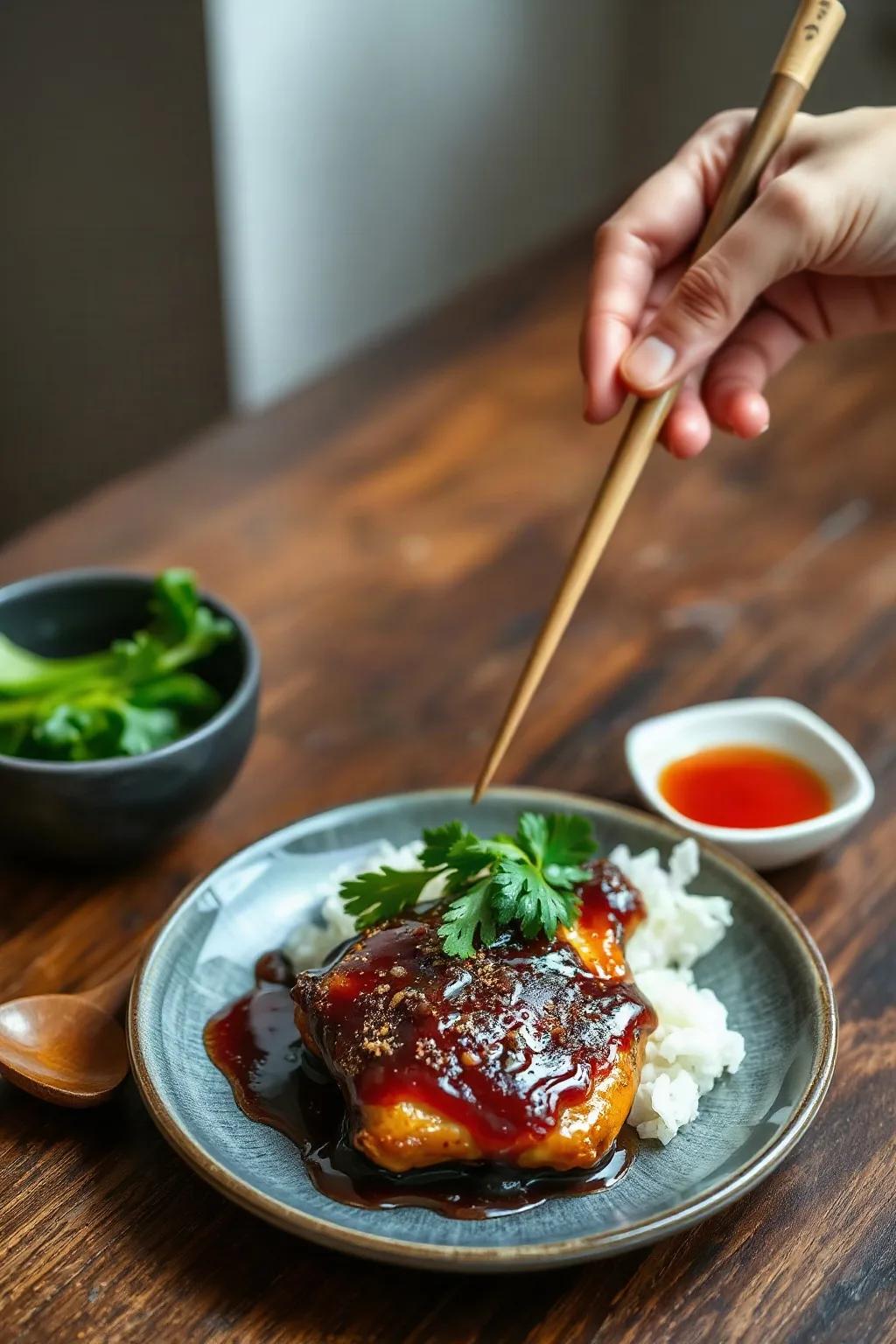 Pollo Teriyaki Glaseado en Sartén con Salsa Casera