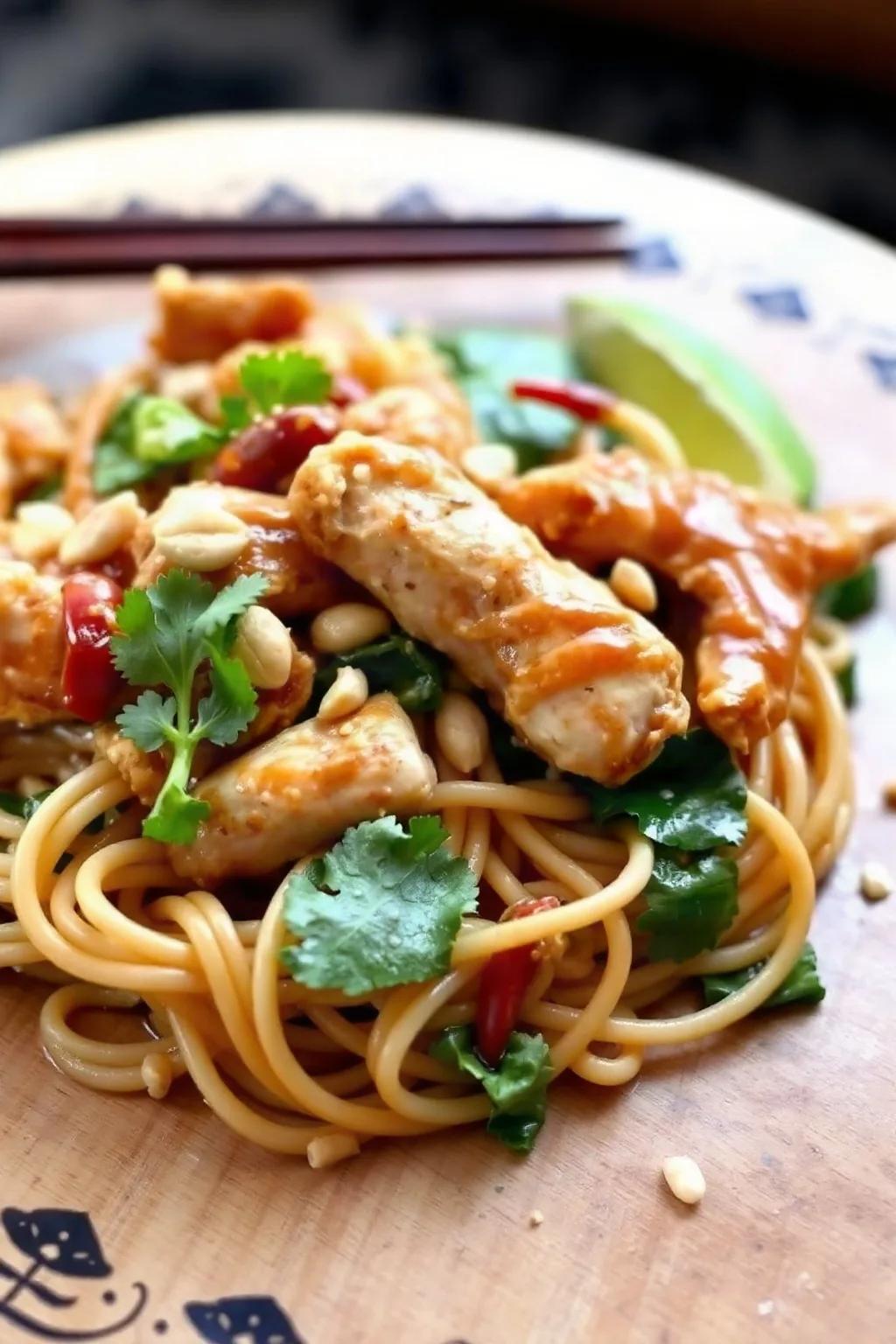 Receta Fácil de Pad Thai de Pollo