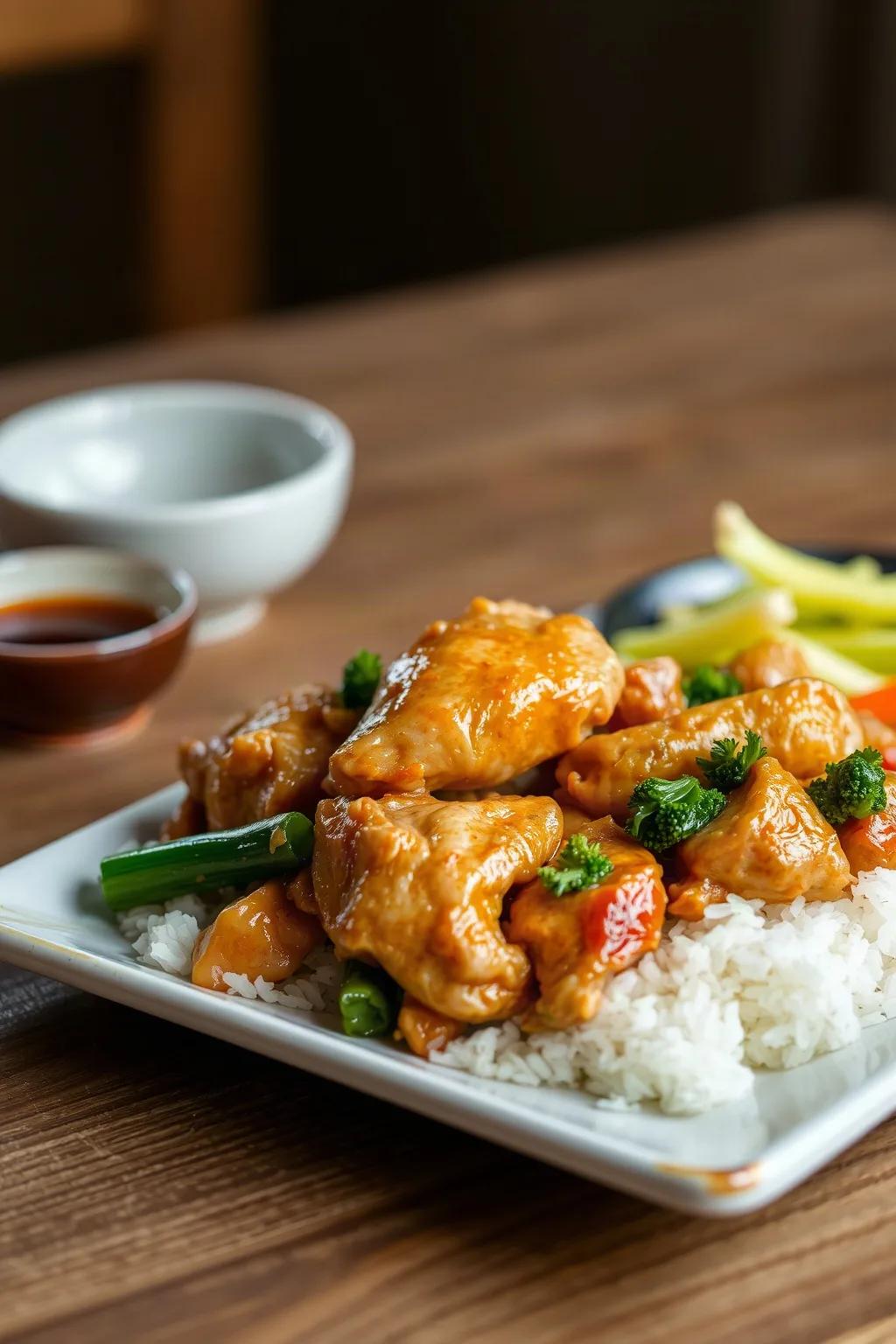 Poulet Sauté à l'Asiatique avec Technique de Veloutage