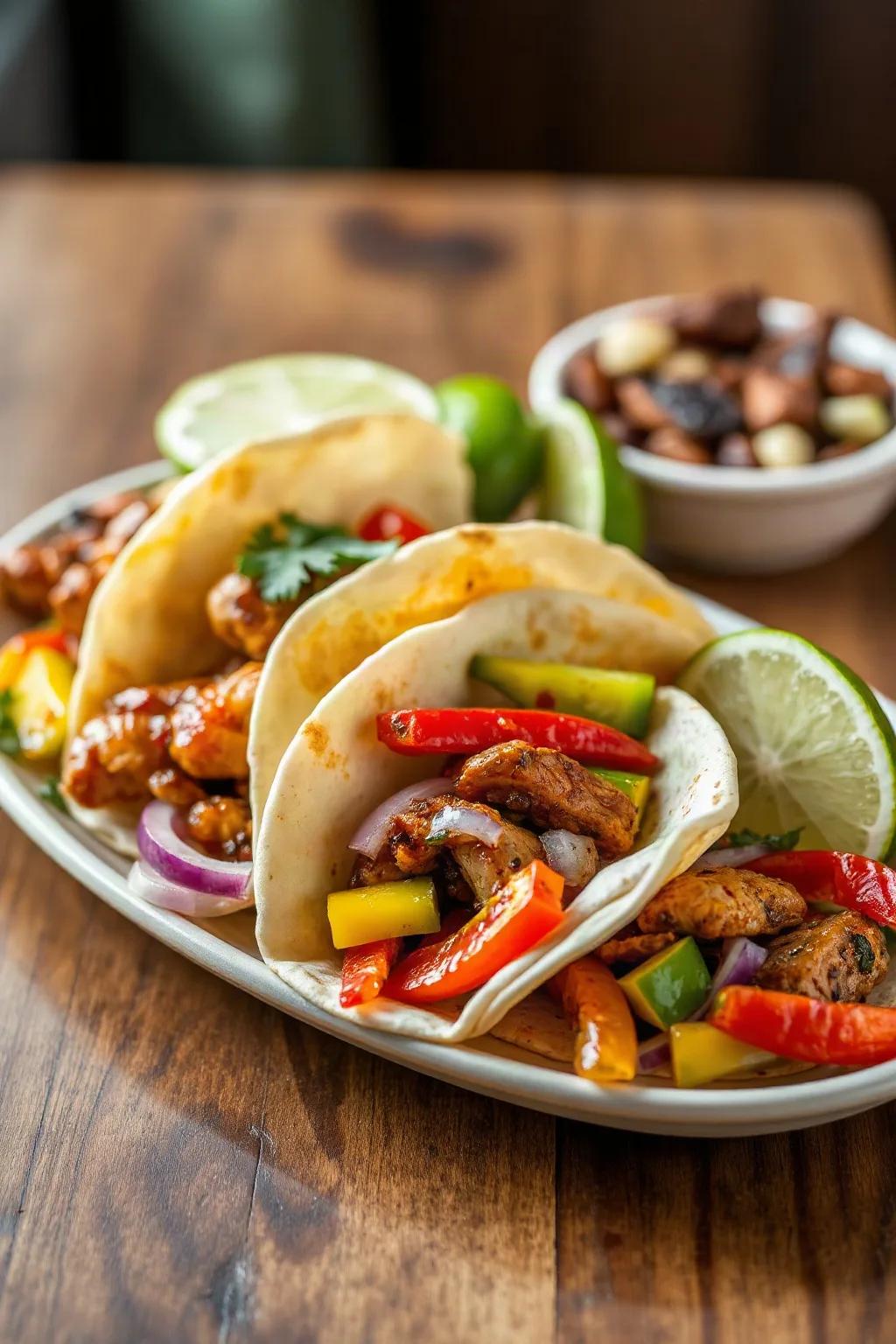 Fajitas de Pollo con Lima y Chile