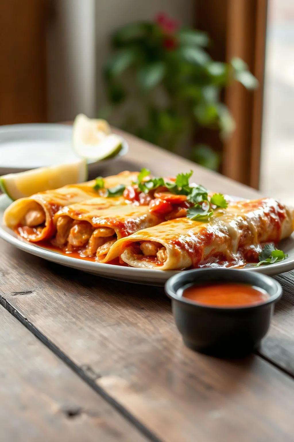 Enchiladas au poulet classiques avec sauce maison