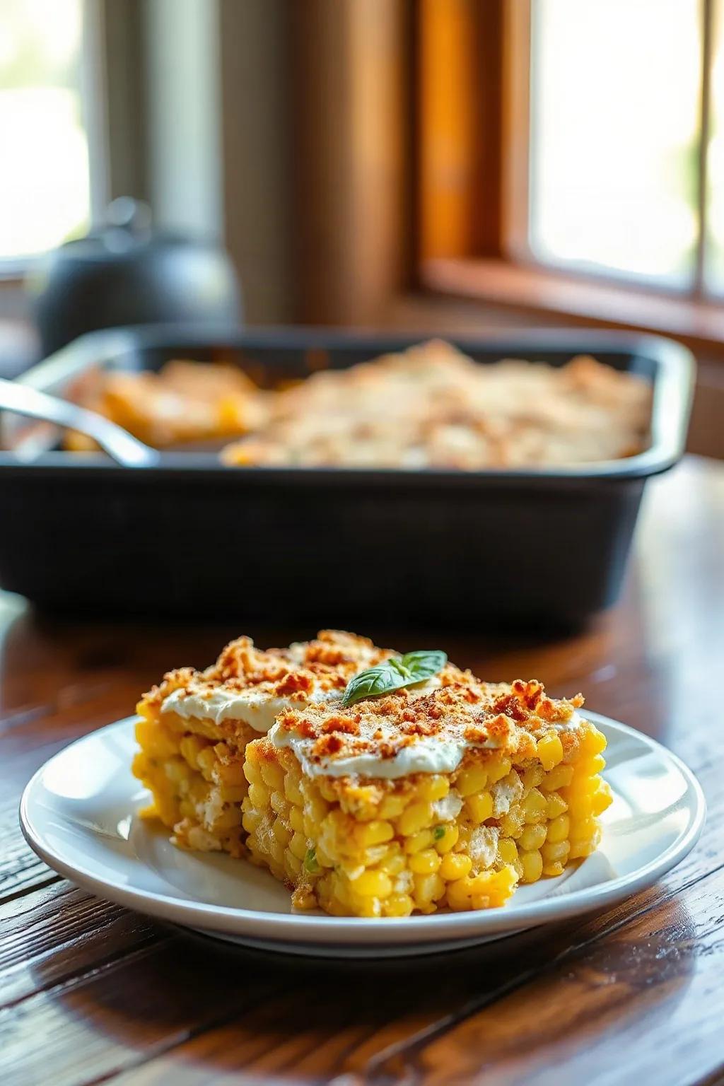 Mexican Street Corn Casserole with Creamy Cotija