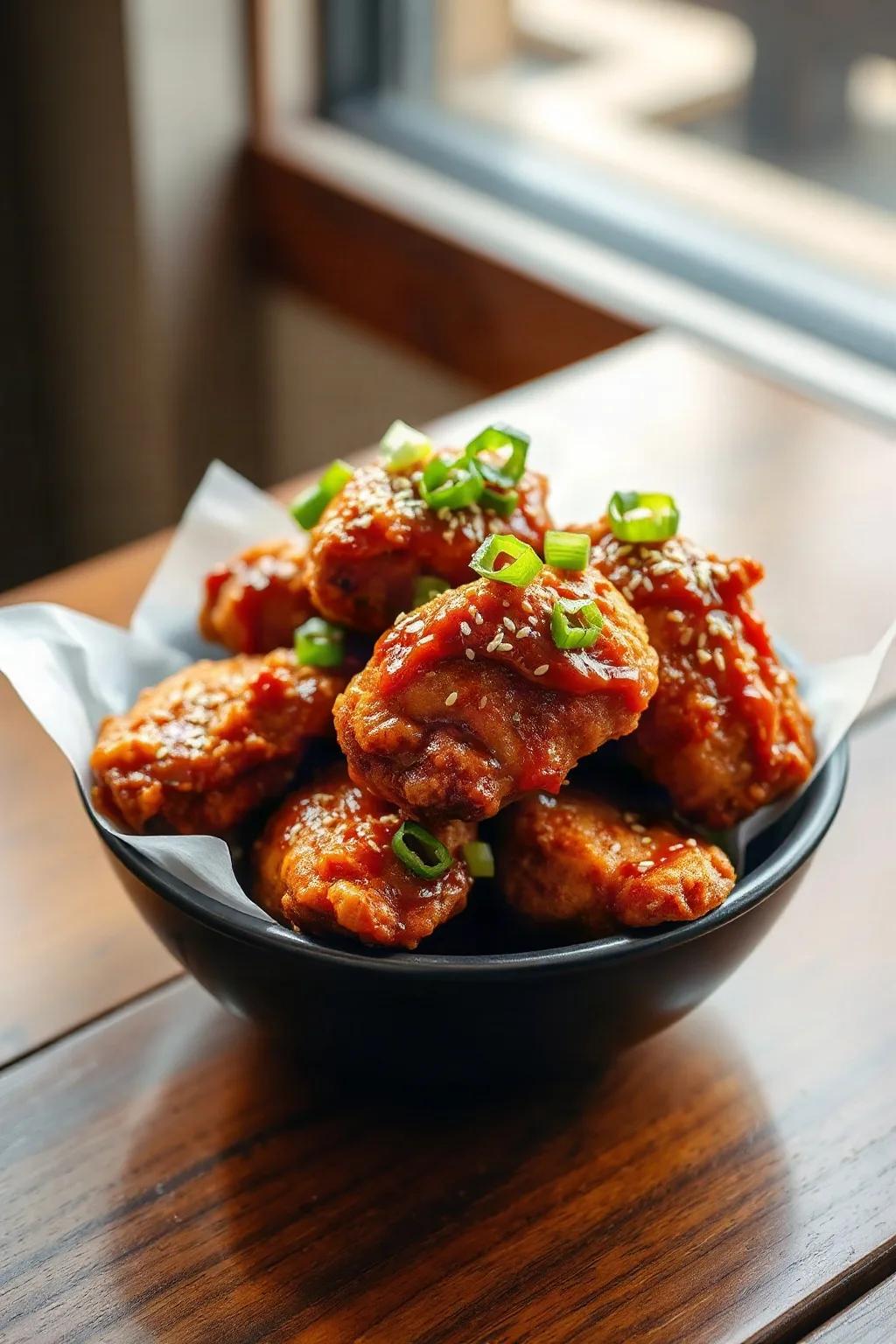 Crispy Korean Fried Chicken with Gochujang Glaze