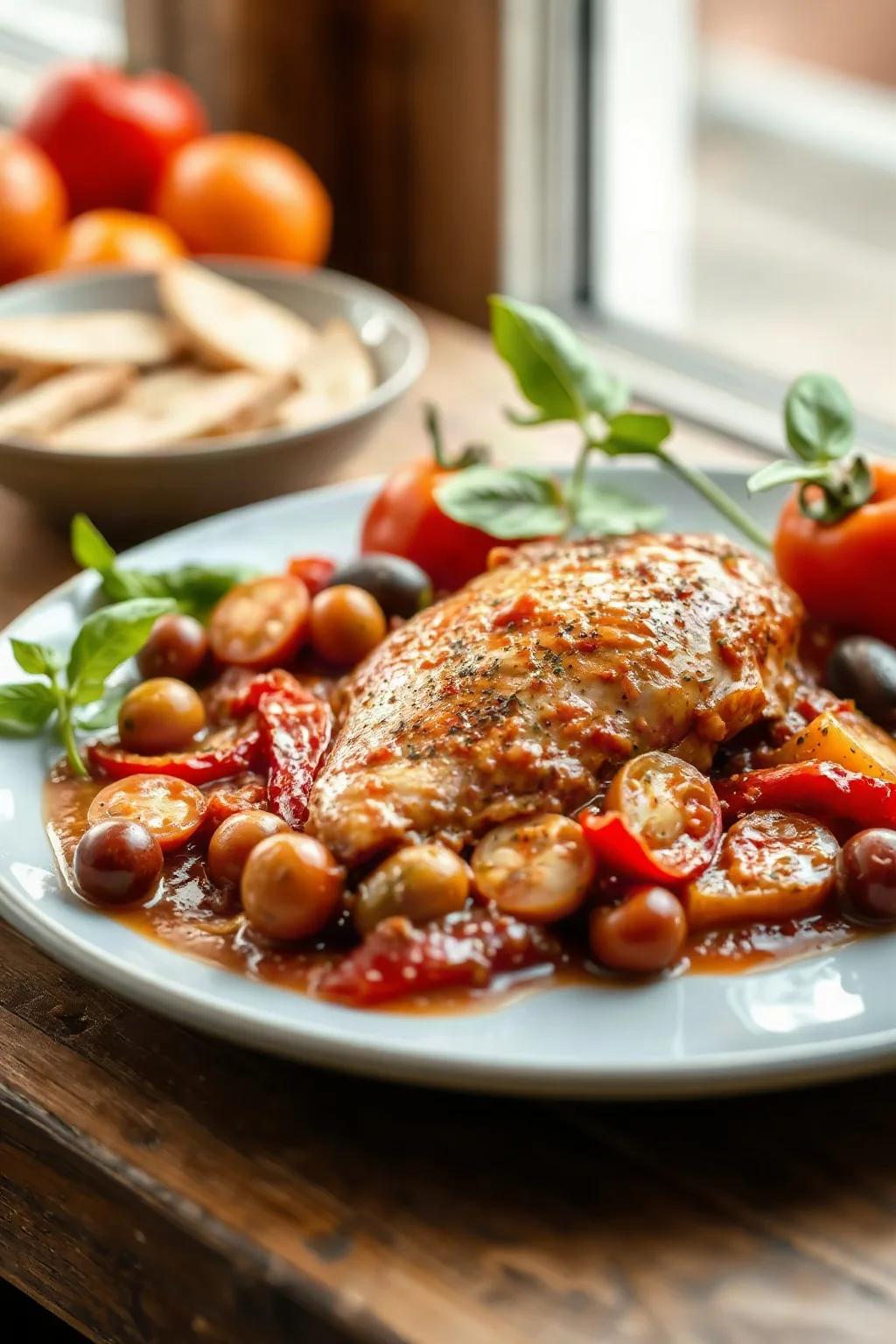 Rustic Chicken Cacciatore with Peppers and Tomatoes