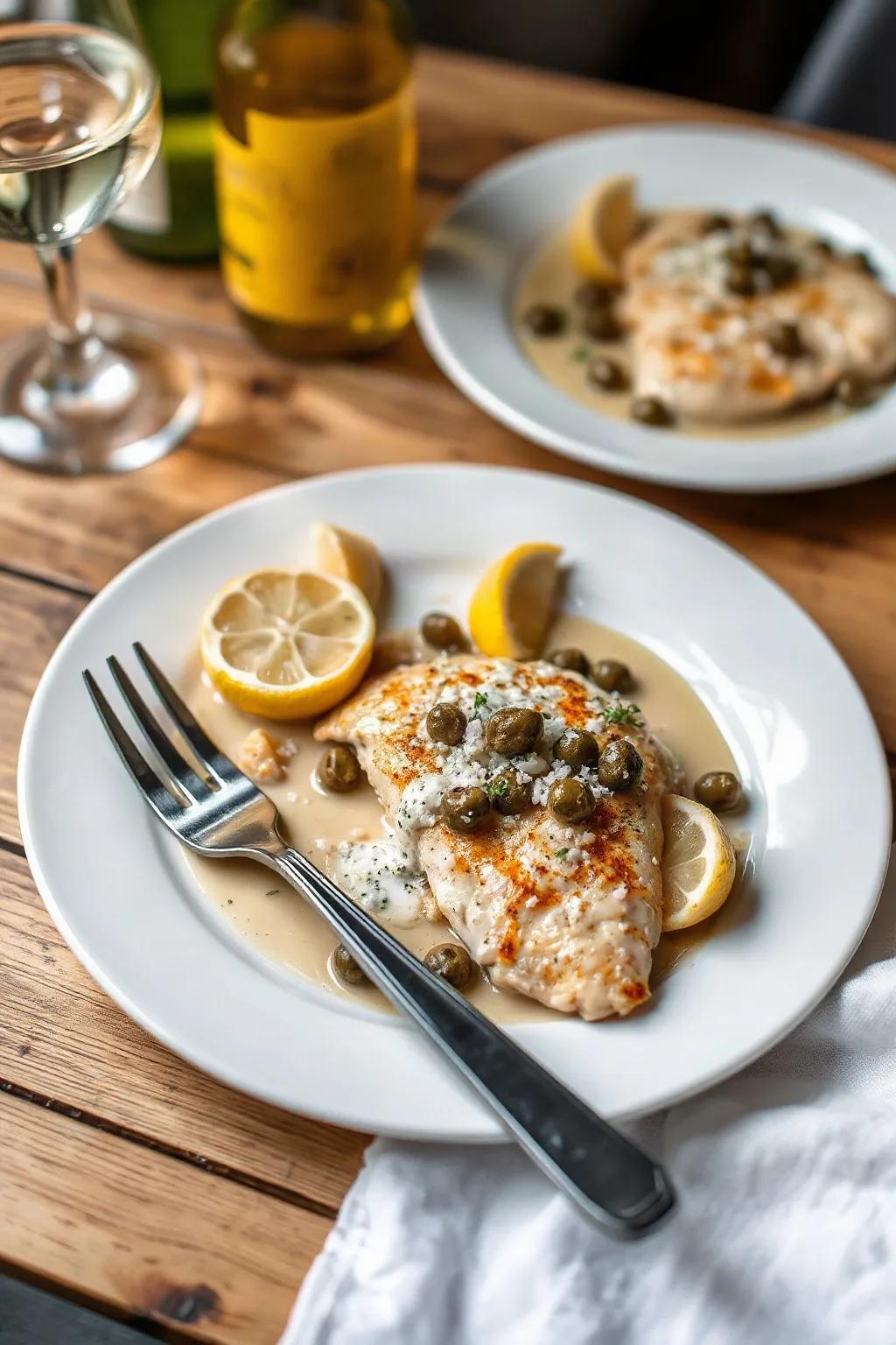 Poulet Piccata Classique avec Sauce au Citron et Câpres