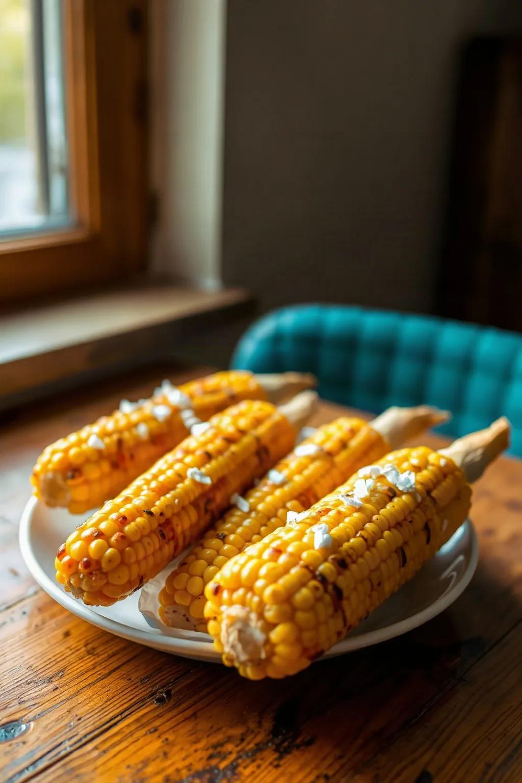 Air Fryer Corn on the Cob with Perfectly Browned Edges