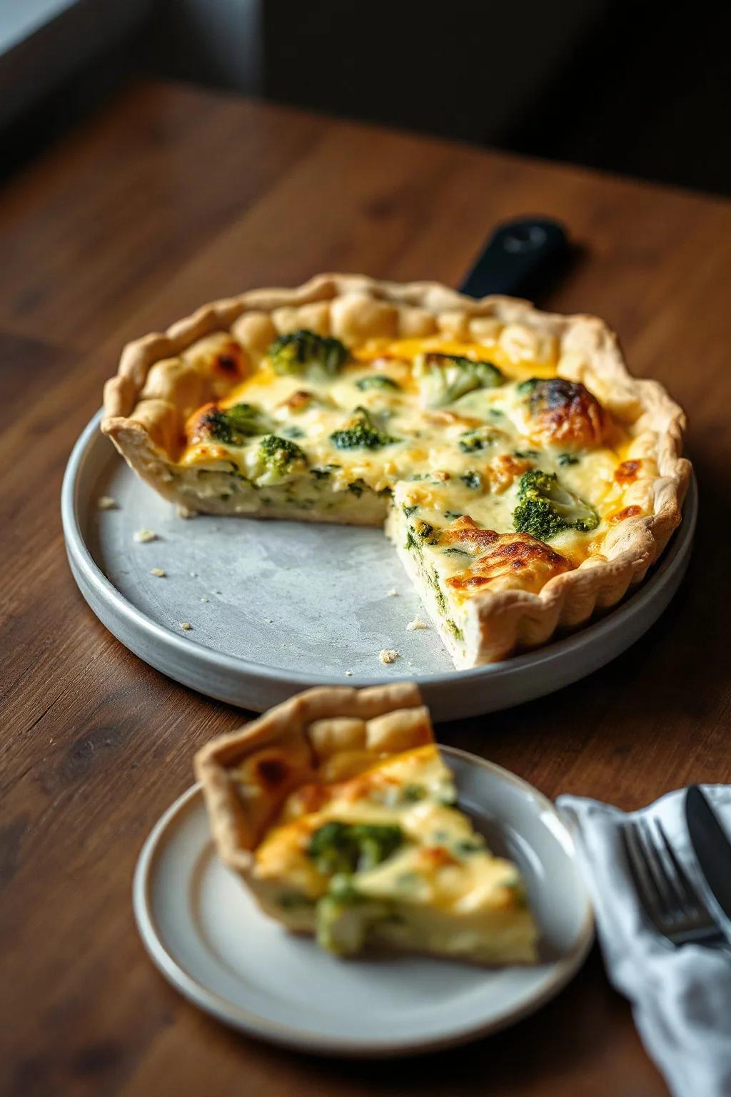 Quiche de Brócoli y Cheddar