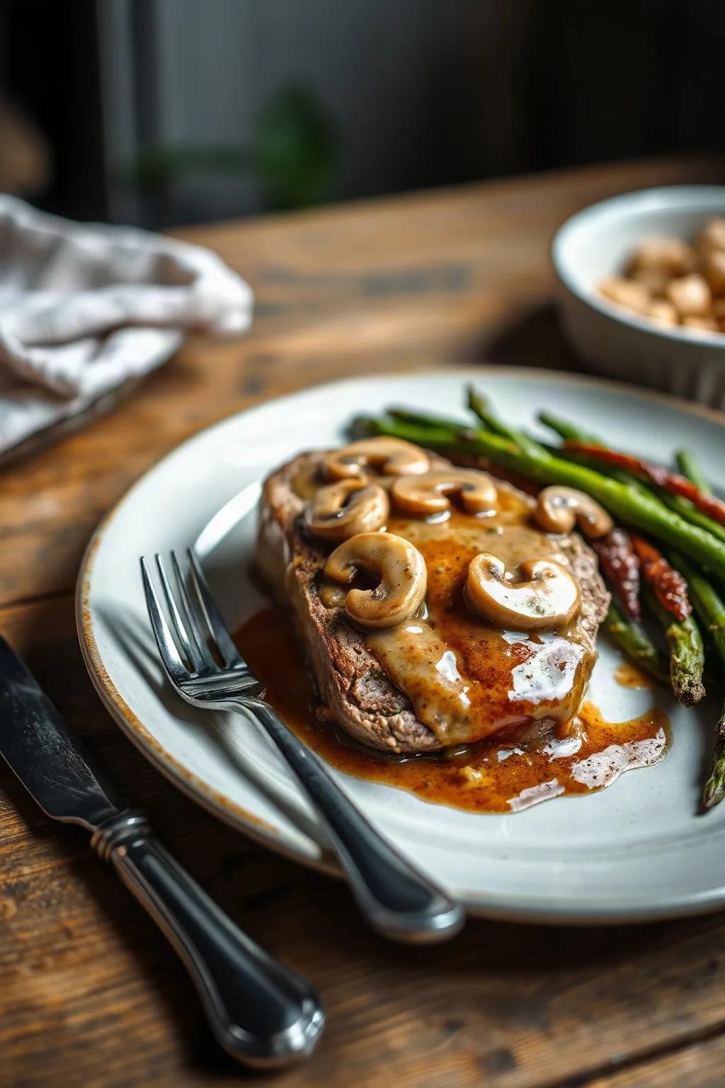 Filets de porc sauce aux champignons