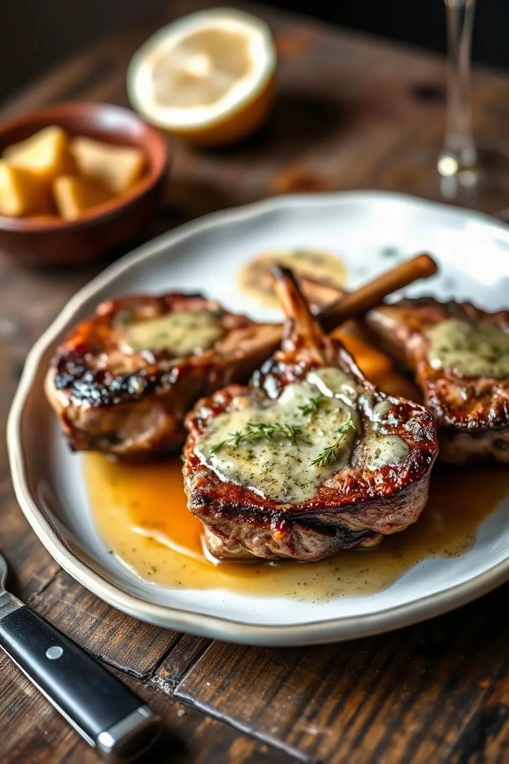 Pan-Seared Lamb Chops with Garlic Herb Butter