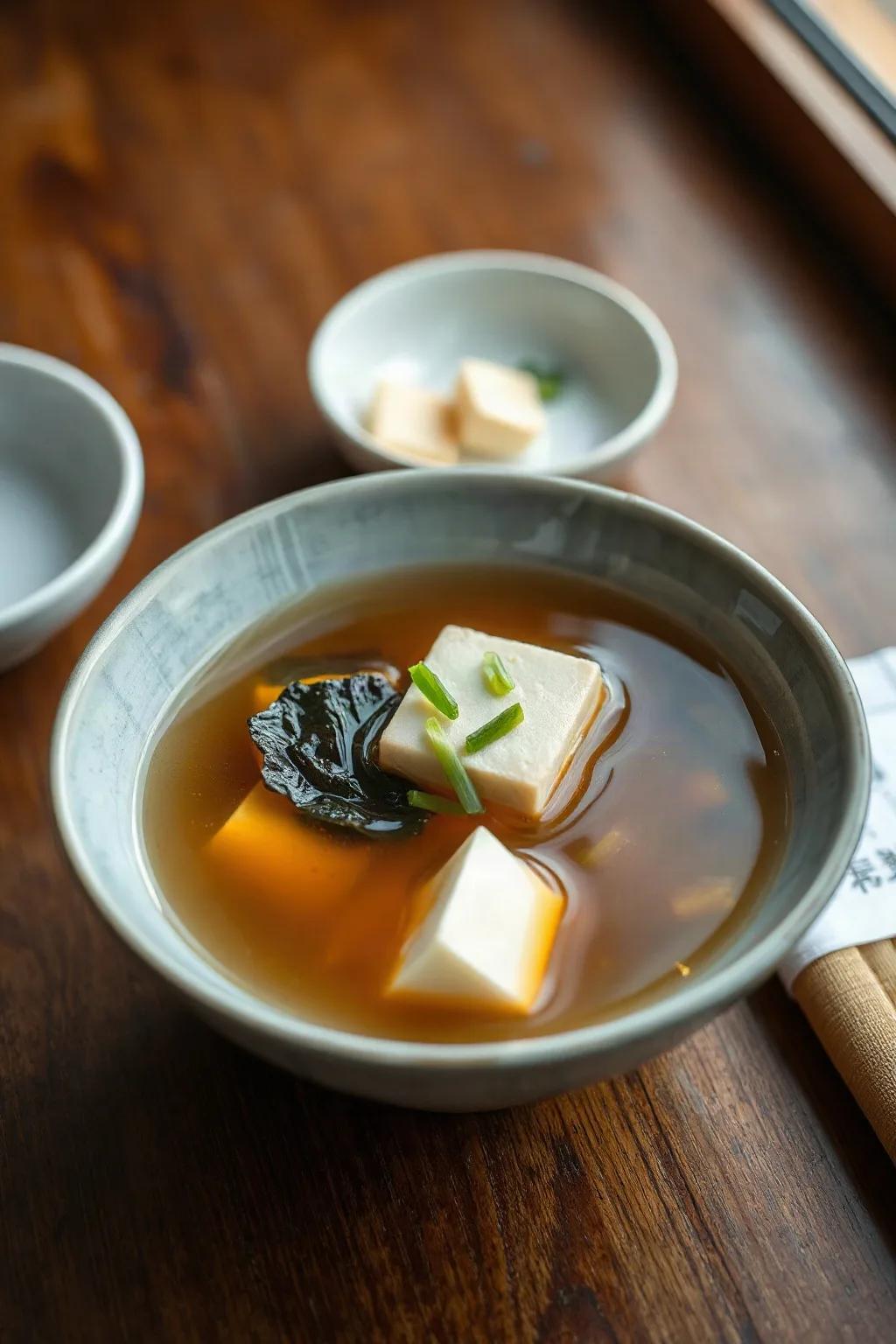 Sopa de Miso Tradicional con Dashi de Kombu y Bonito