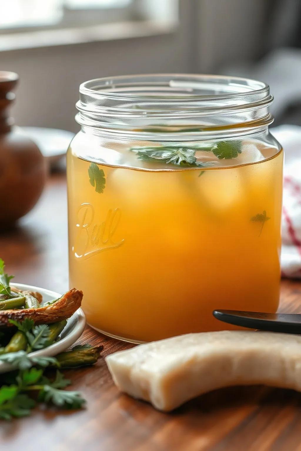 Homemade Chicken Broth: Clear and Gelatinous