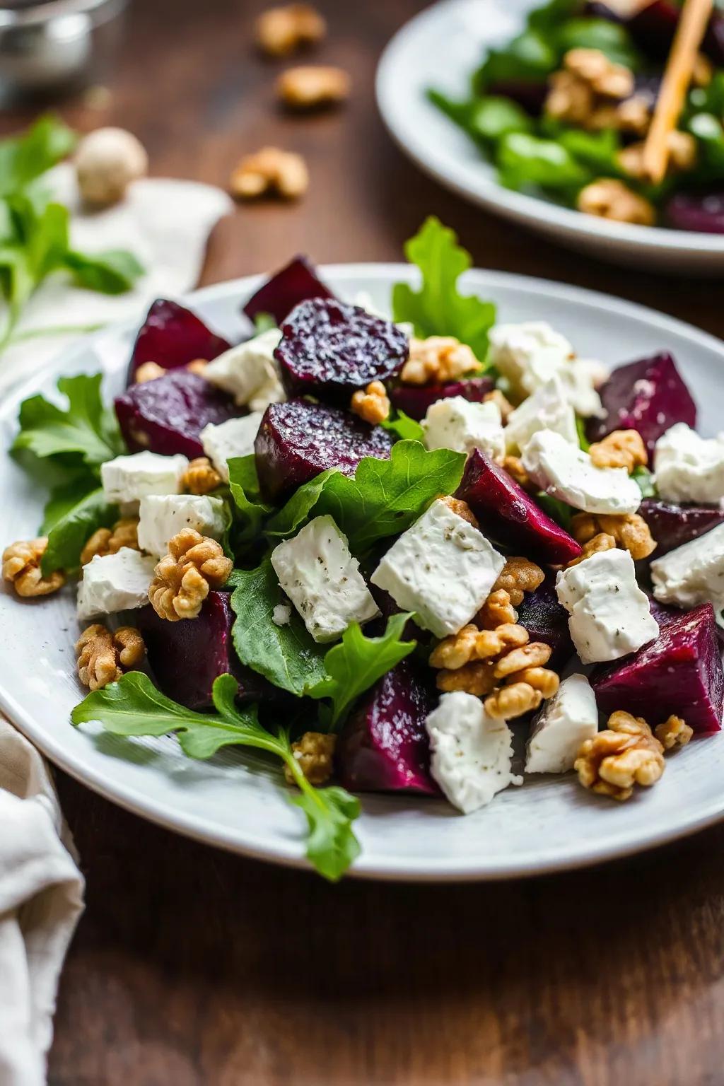 Roasted Beet and Feta Salad with Walnuts