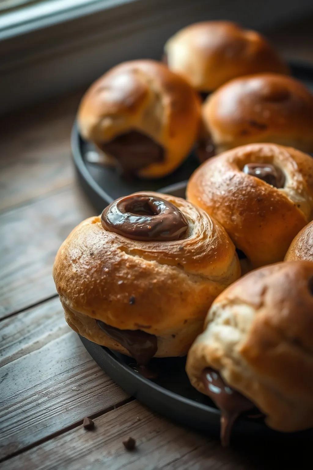 Rollos de Brioche con Chocolate