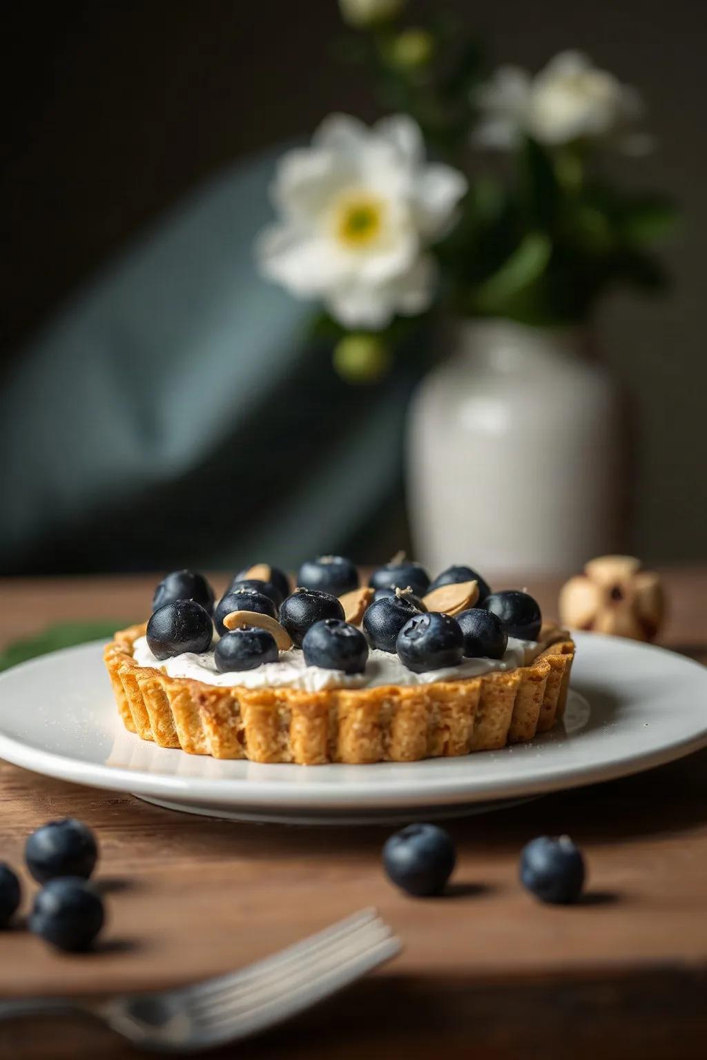 Blueberry Amandine Tart