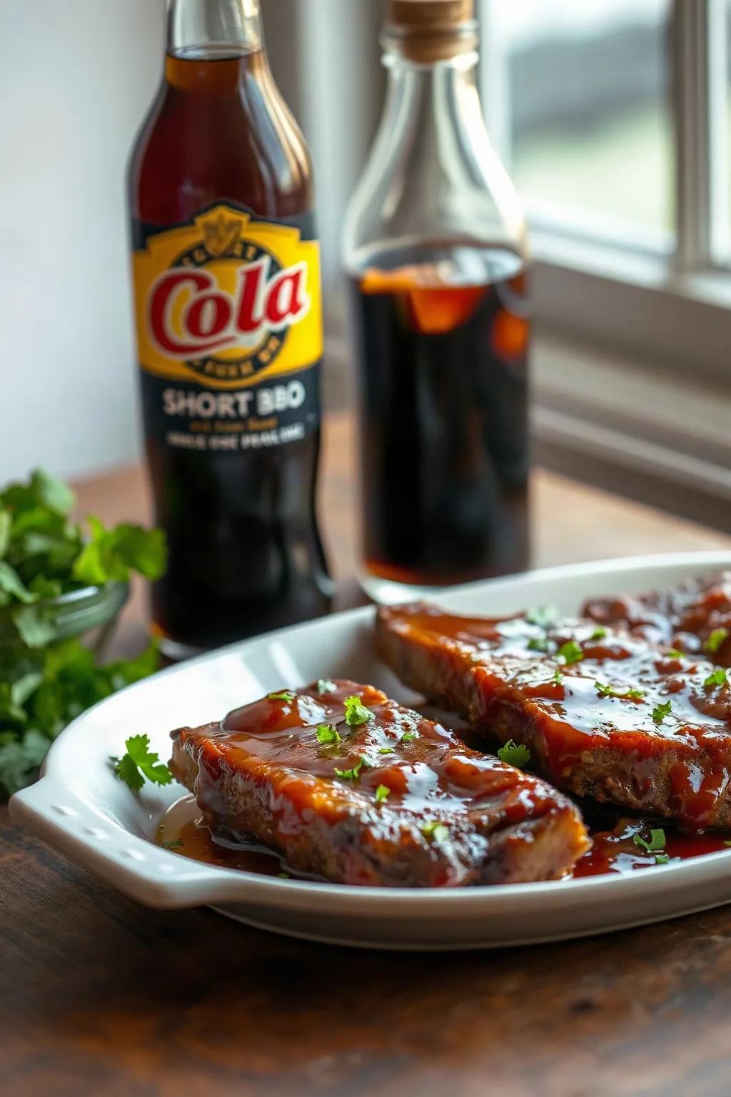 Côtes levées de bœuf au cola et au barbecue