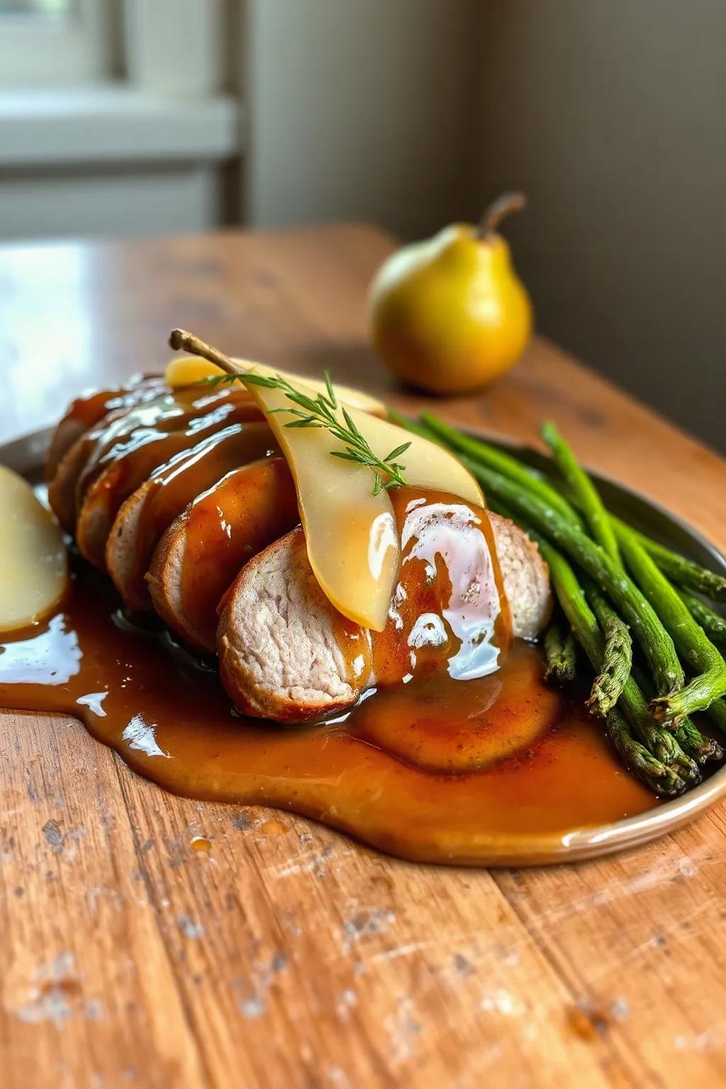 Pork Loin with Maple and Pear Sauce