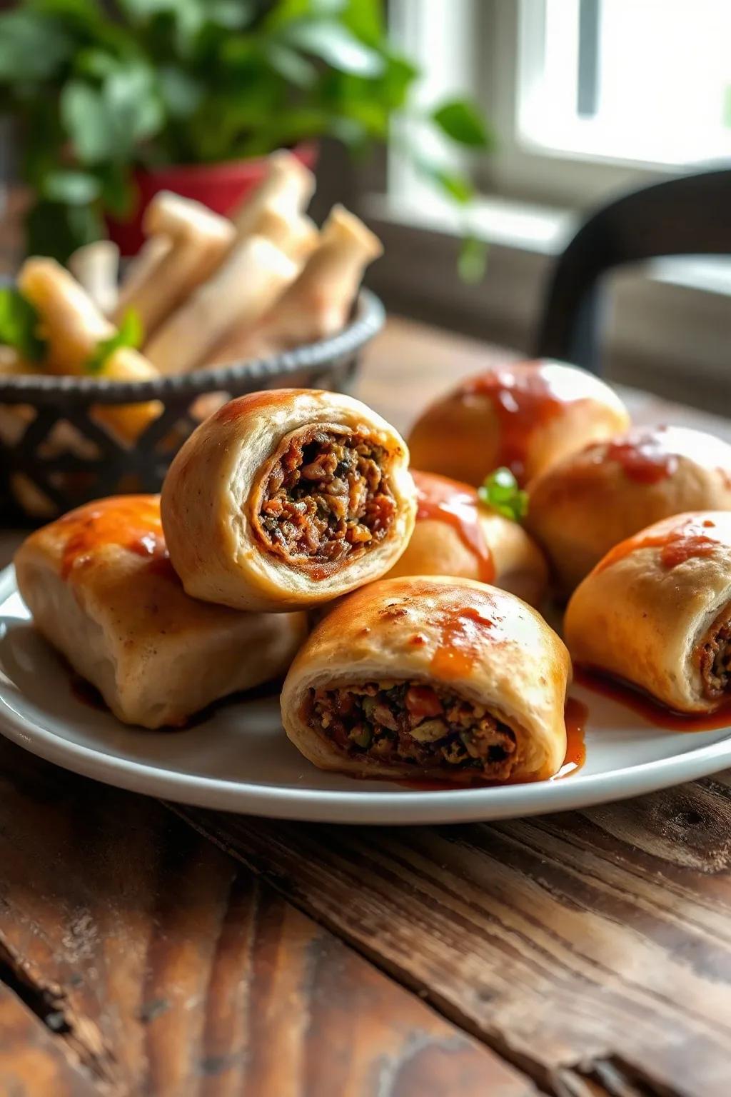 Beef-Stuffed Gumbo Rolls