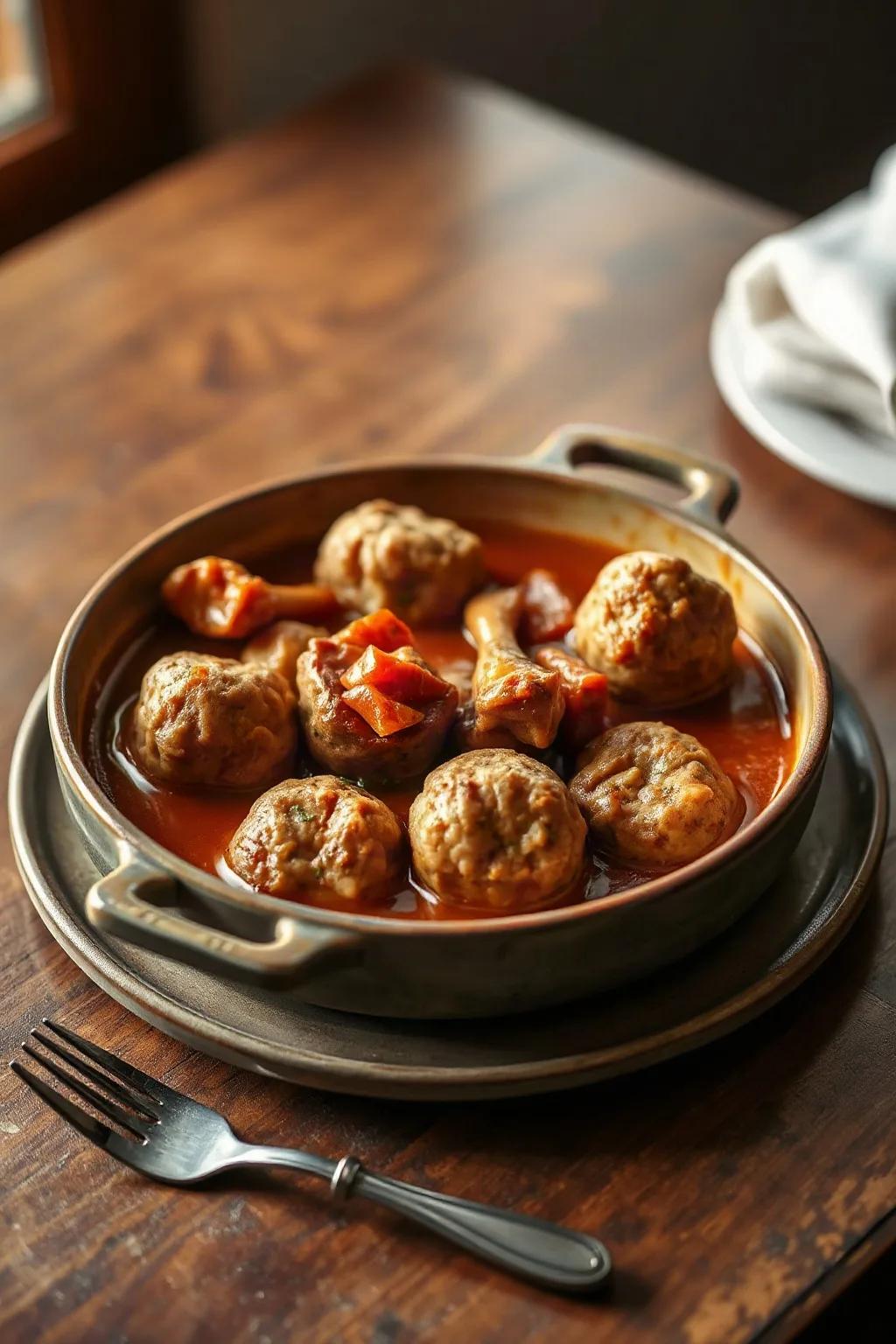 Estofado de Albóndigas de Cerdo y Patas de Cerdo
