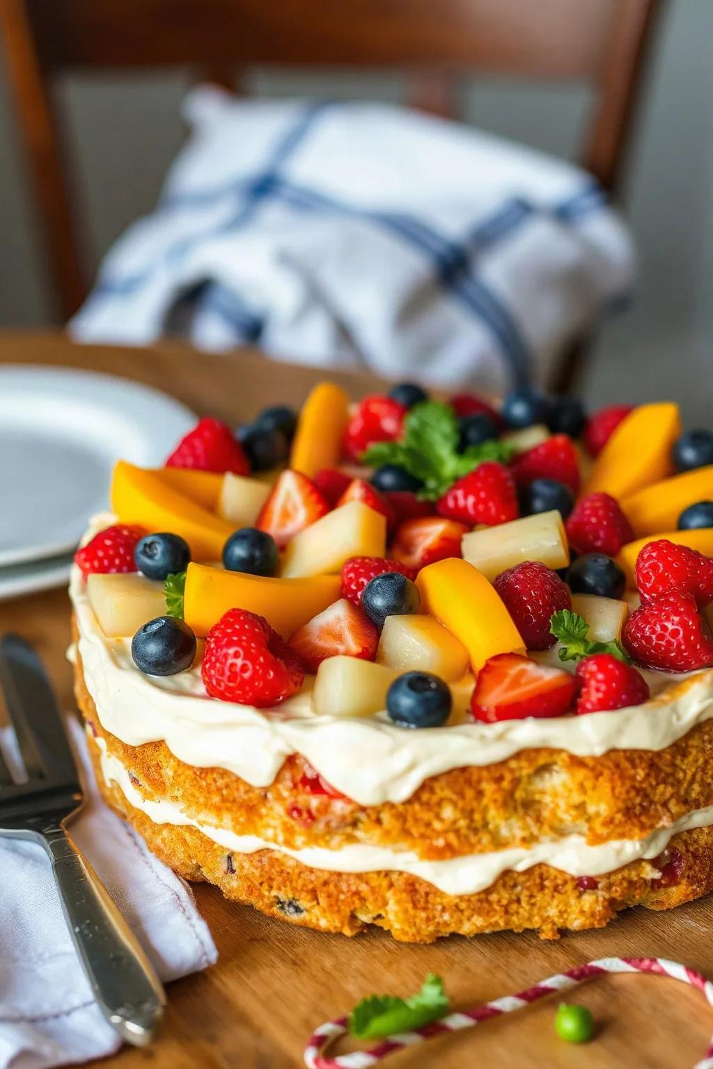 Gâteau à la salade de fruits