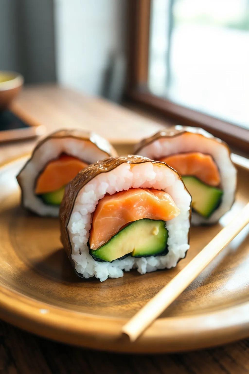 Salmon and Avocado Stuffed Onigiri