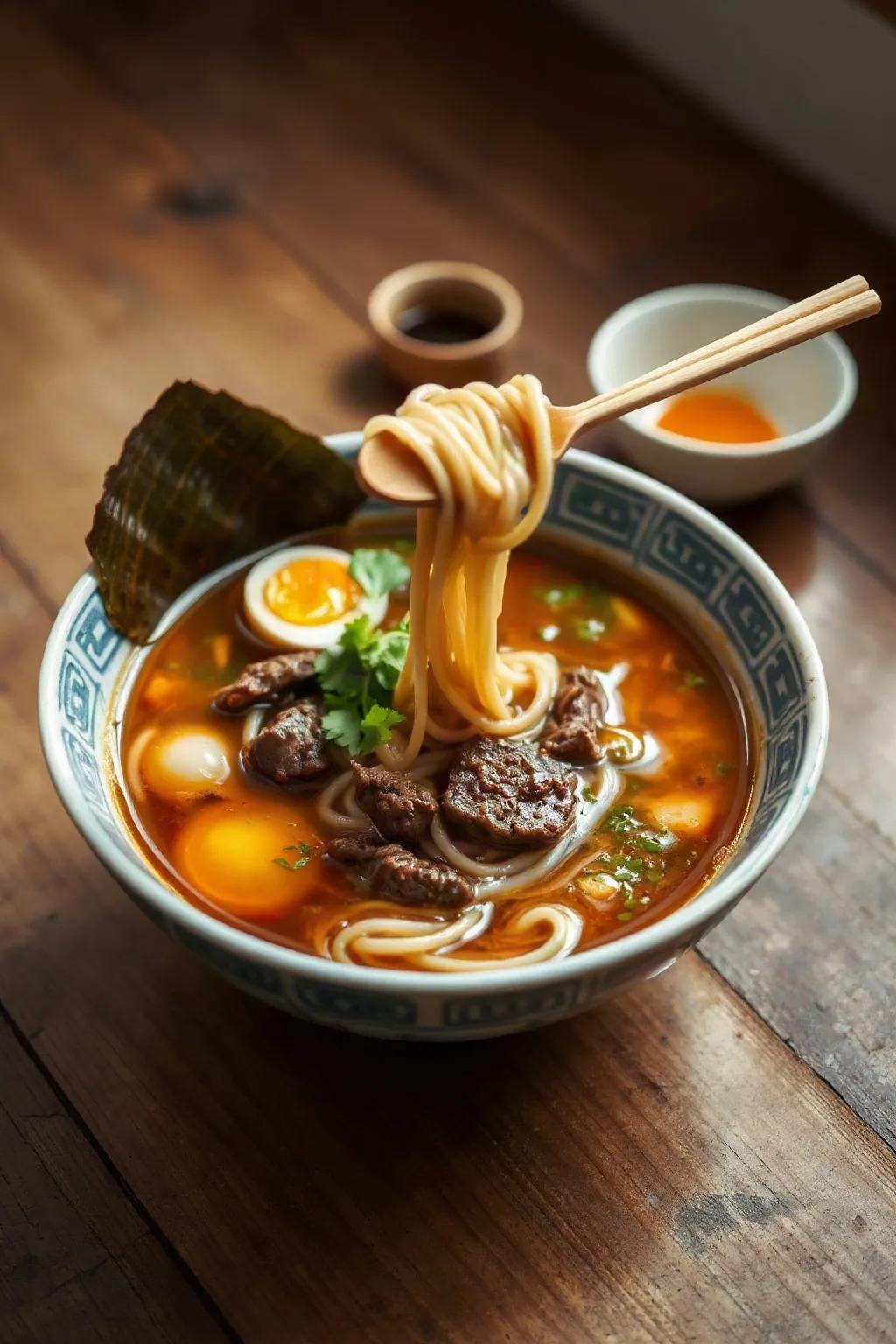 Sopa de Res con Fideos Ramen